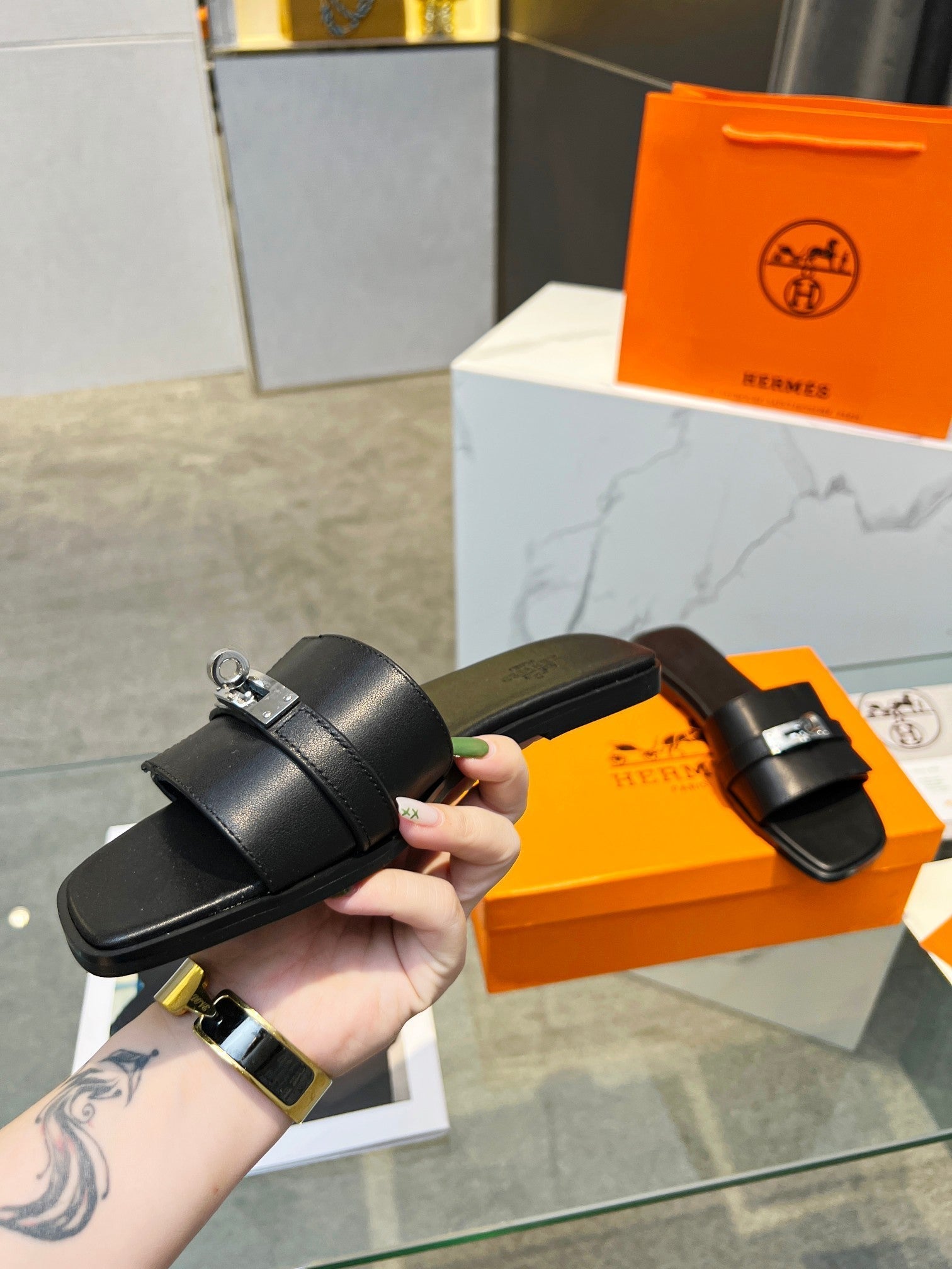 Giulia Sandal Black Calfskin、mysite、Cacoeks