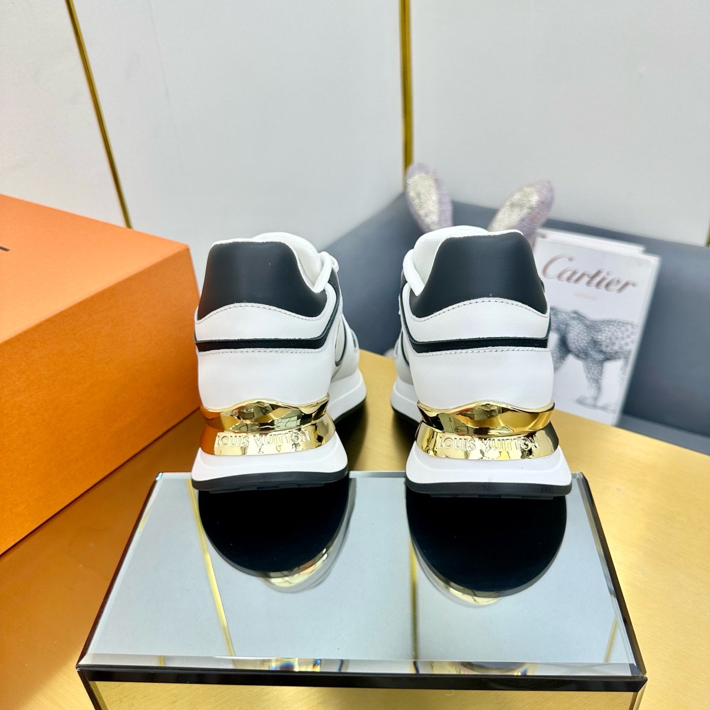 NEO RUN AWAY SNEAKER IN WHITE MIX BLACK CALFSKIN、mysite、Cacoeks