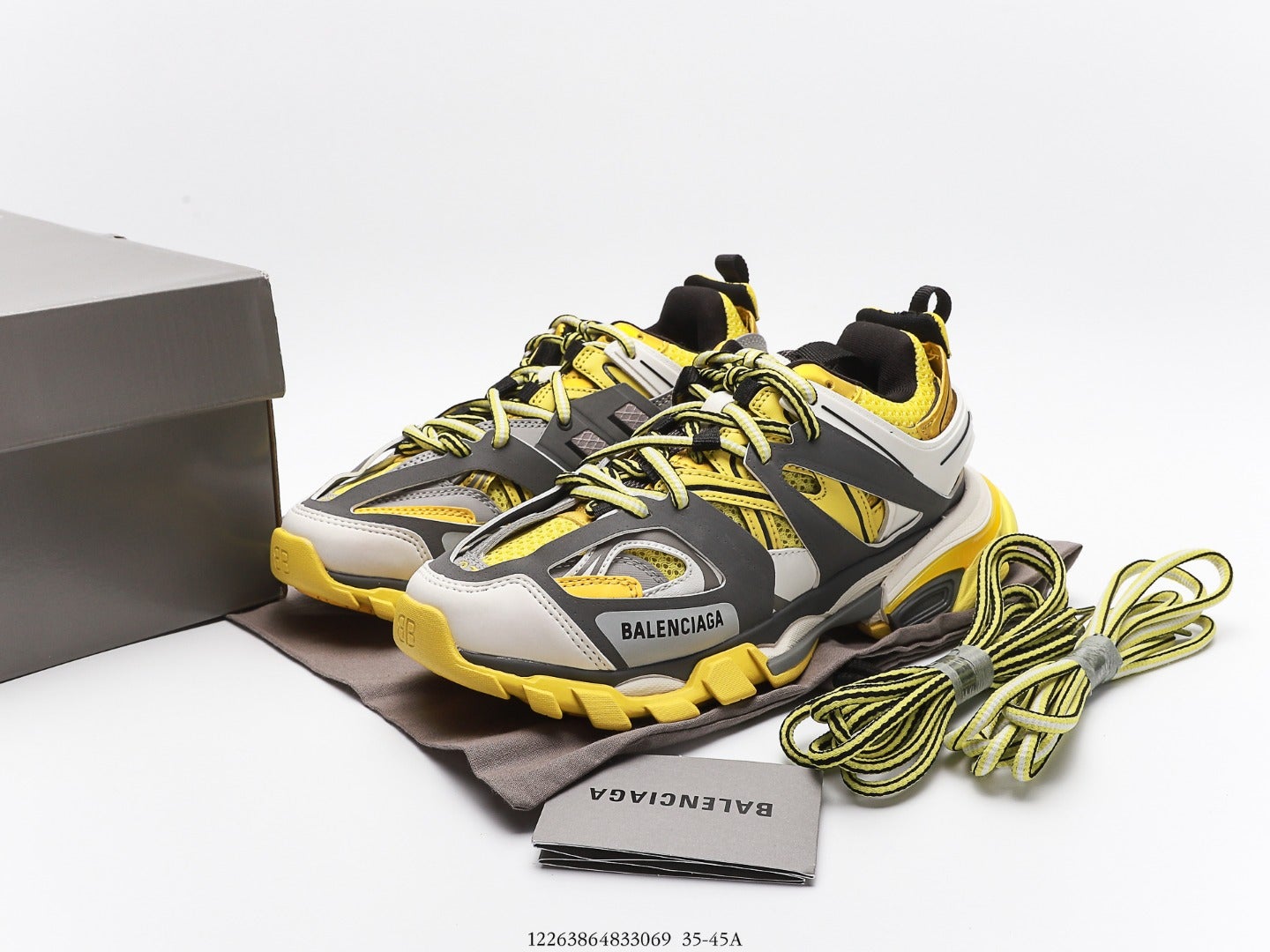 Balenciaga Track Trainer In Grey Yellow、mysite、Cacoeks