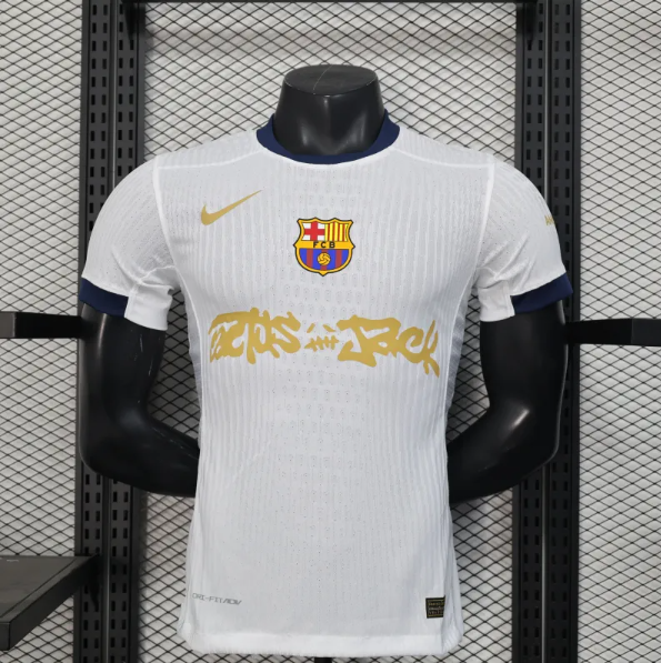 2024/2025 Player Edition Barcelona Home Travis Scott Joint Edition (White) 1:1 Thai Quality:football jersey mysite: unitedjerseyfootball 邓江浪:football