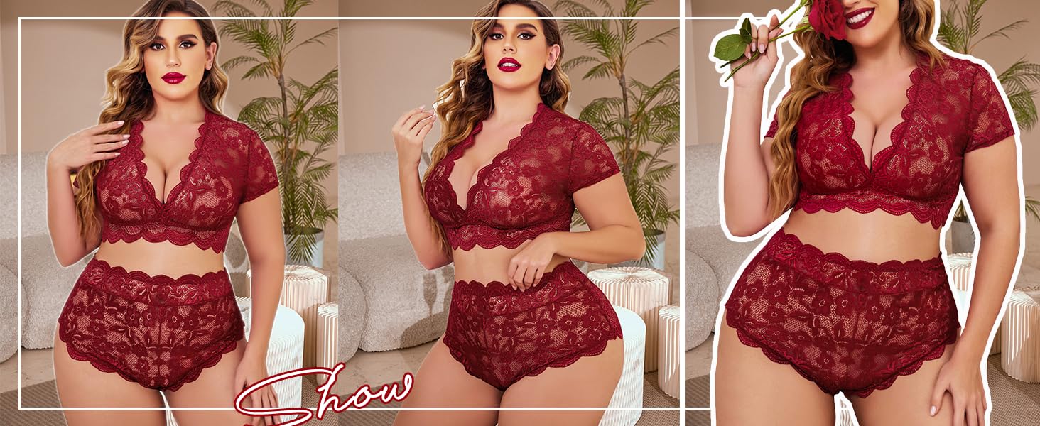wine red lingerie set