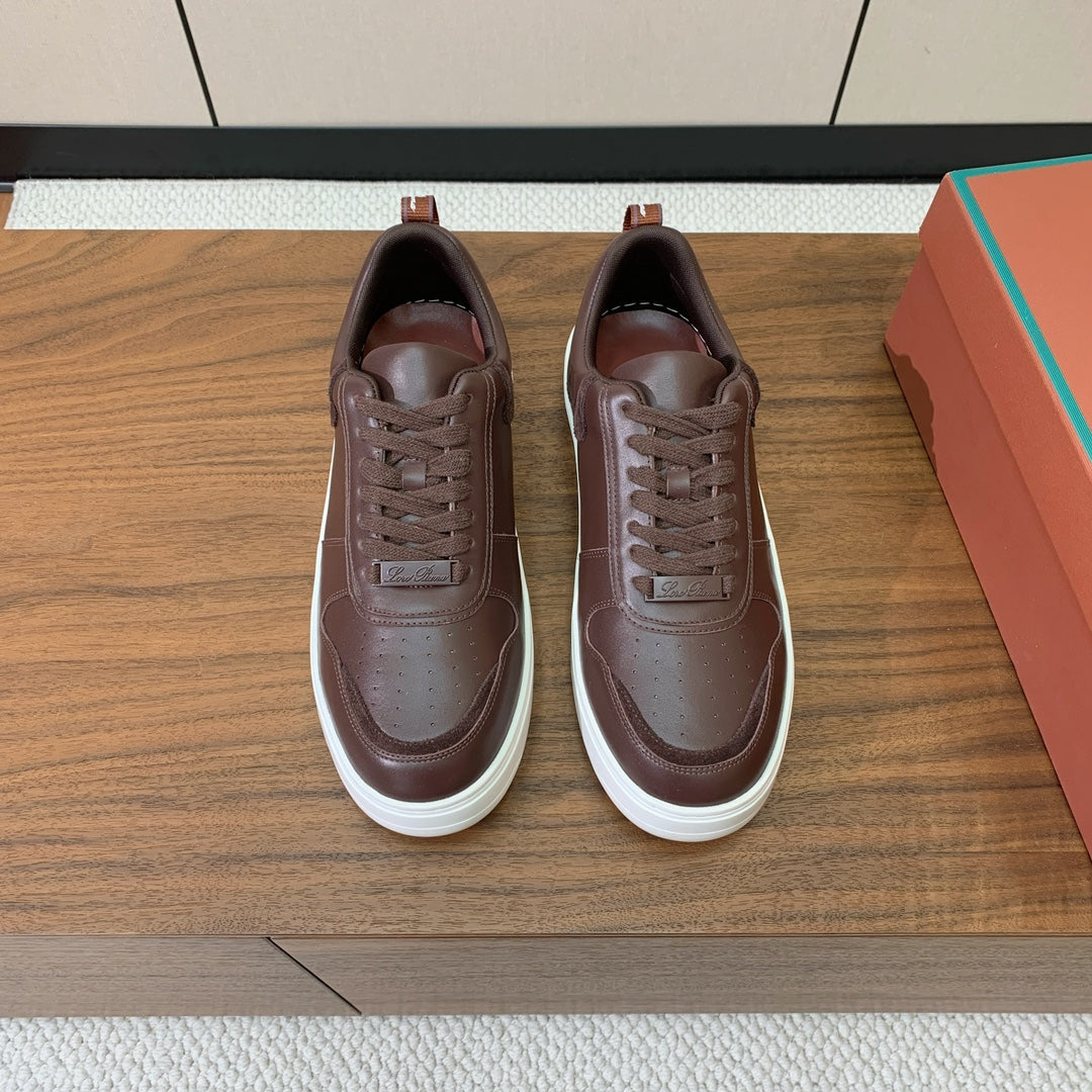 LP SNEAKERS IN AUBURN BROWN CALFSKIN WHITE SOLE、mysite、Cacoeks