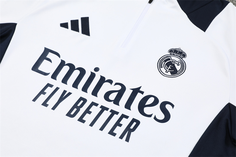 ManixJersey.com | Real Madrid 24-25 Long Sleeve Training Set - White -Customize Name, Number and Patch | Worldwide Shipping