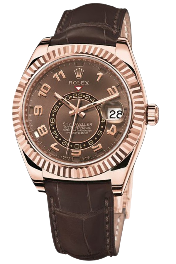 Rolex Sky-Dweller Chocolate Dial Super Clone Swiss Replica Watch Oyster Bracelet Ref 326935 Swiss 9001 Movement