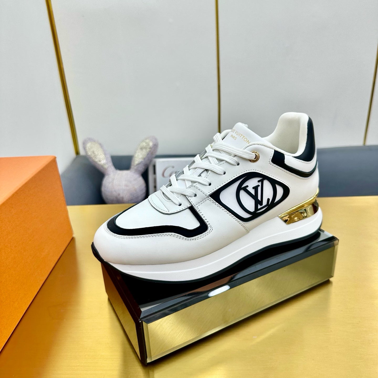NEO RUN AWAY SNEAKER IN WHITE MIX BLACK CALFSKIN、mysite、Cacoeks