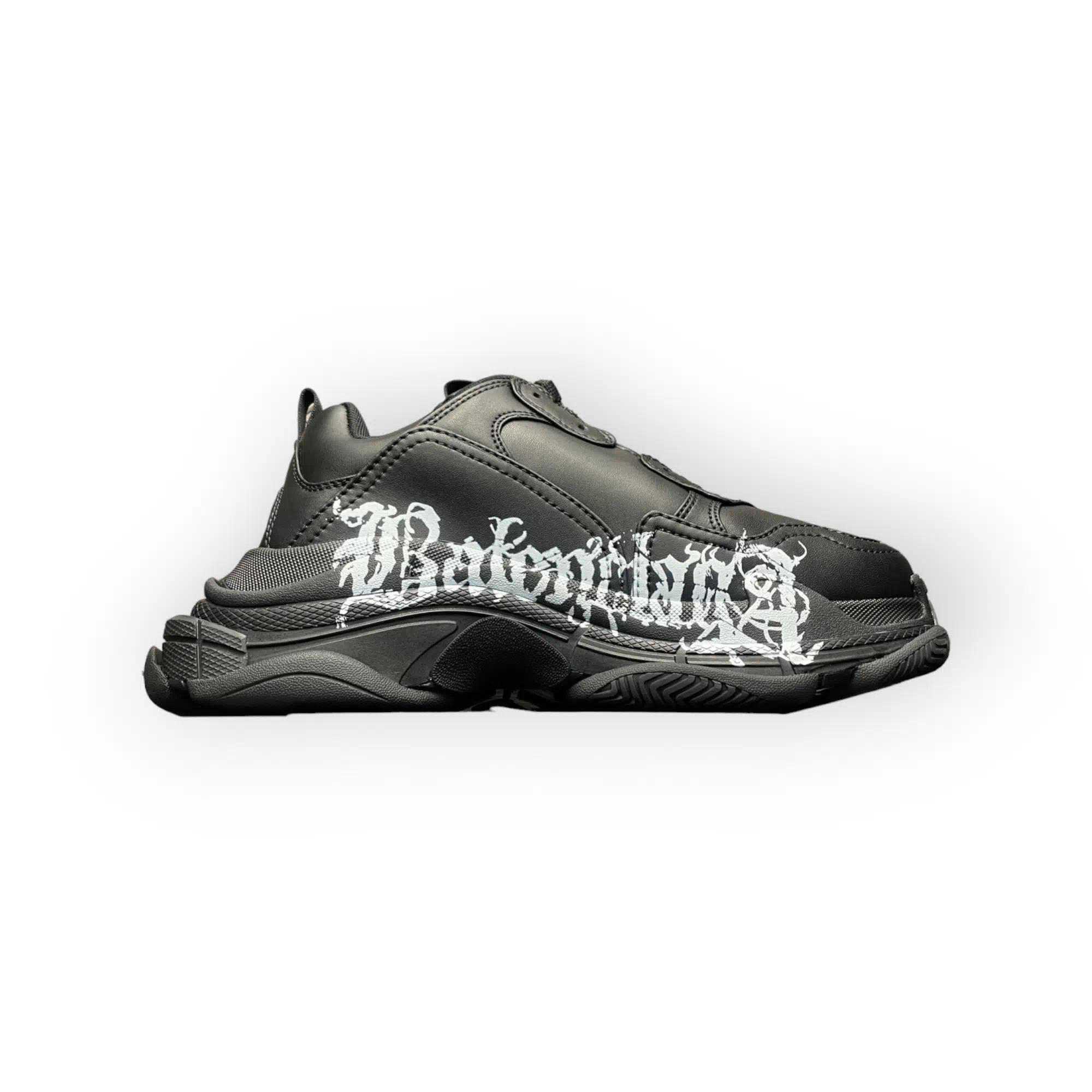 Balenciaga DIY Metal Artwork Printed Triple S Sneaker in Black White、mysite、Cacoeks
