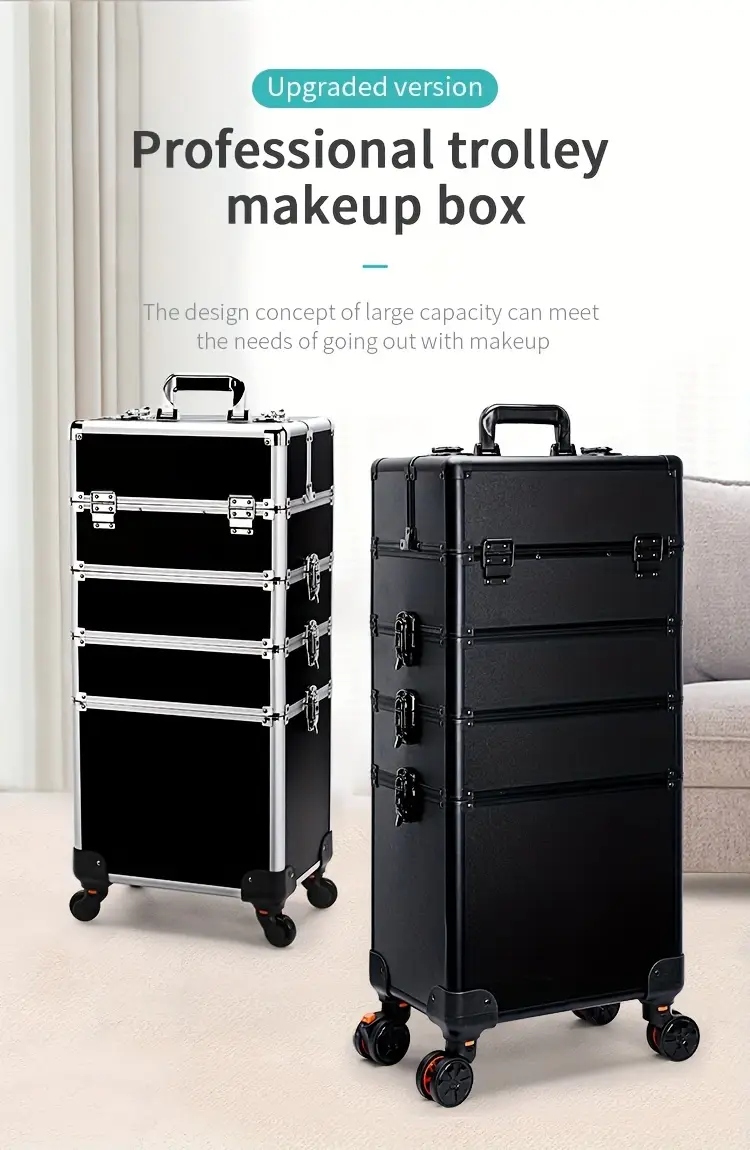 4 in 1 fireproof board makeup case colorful cosmetic case organizer makeup artist train case details 0