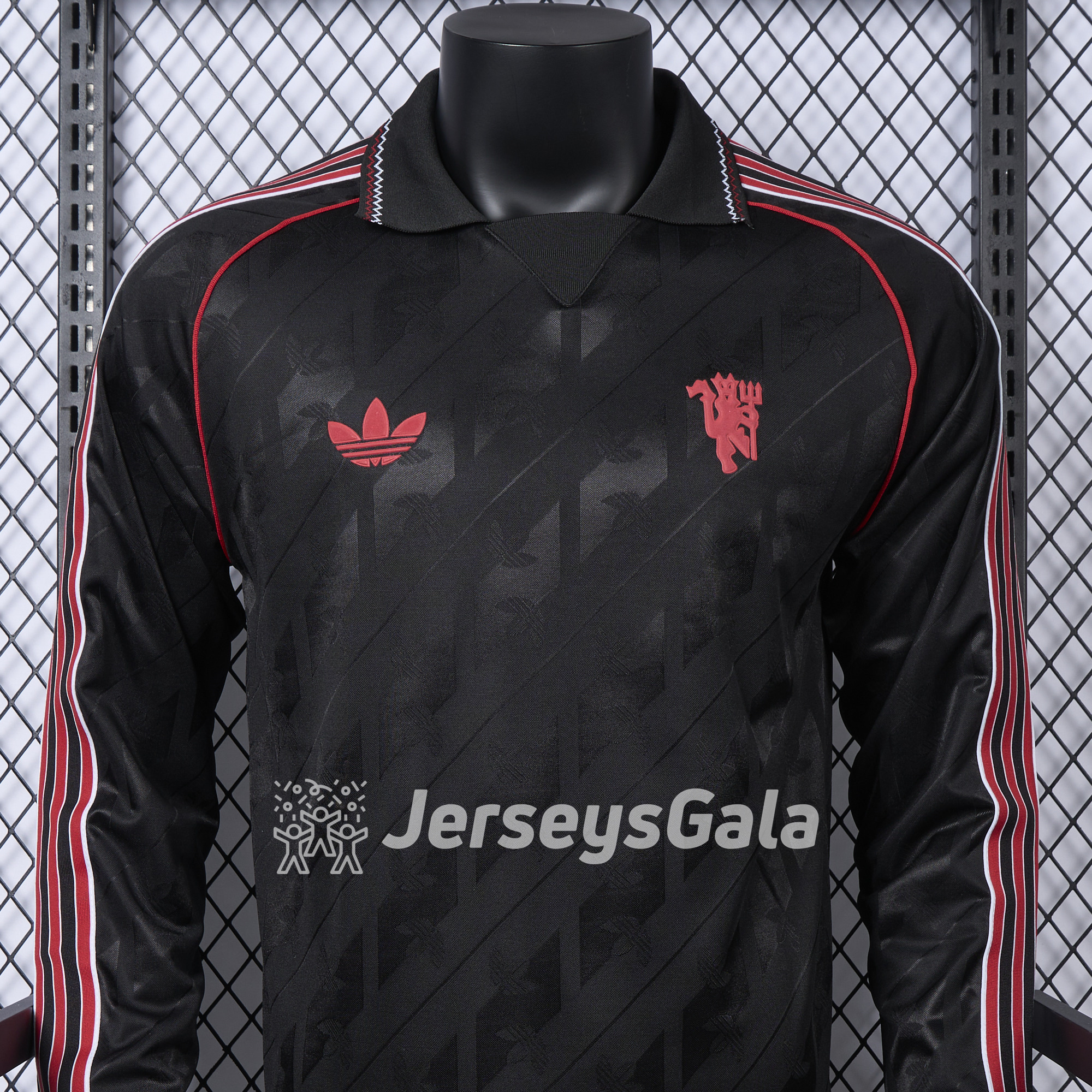 JerseysGala.com | Manchester United 24-25 Originals LFSTLR Long Sleeve Black Jersey - Player Version -Customize Name, Number and Patch | Worldwide Shipping