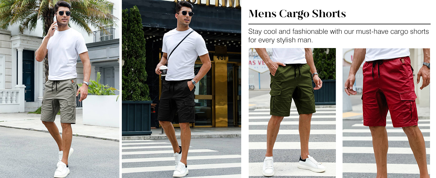 Mens Casual Cargo Shorts