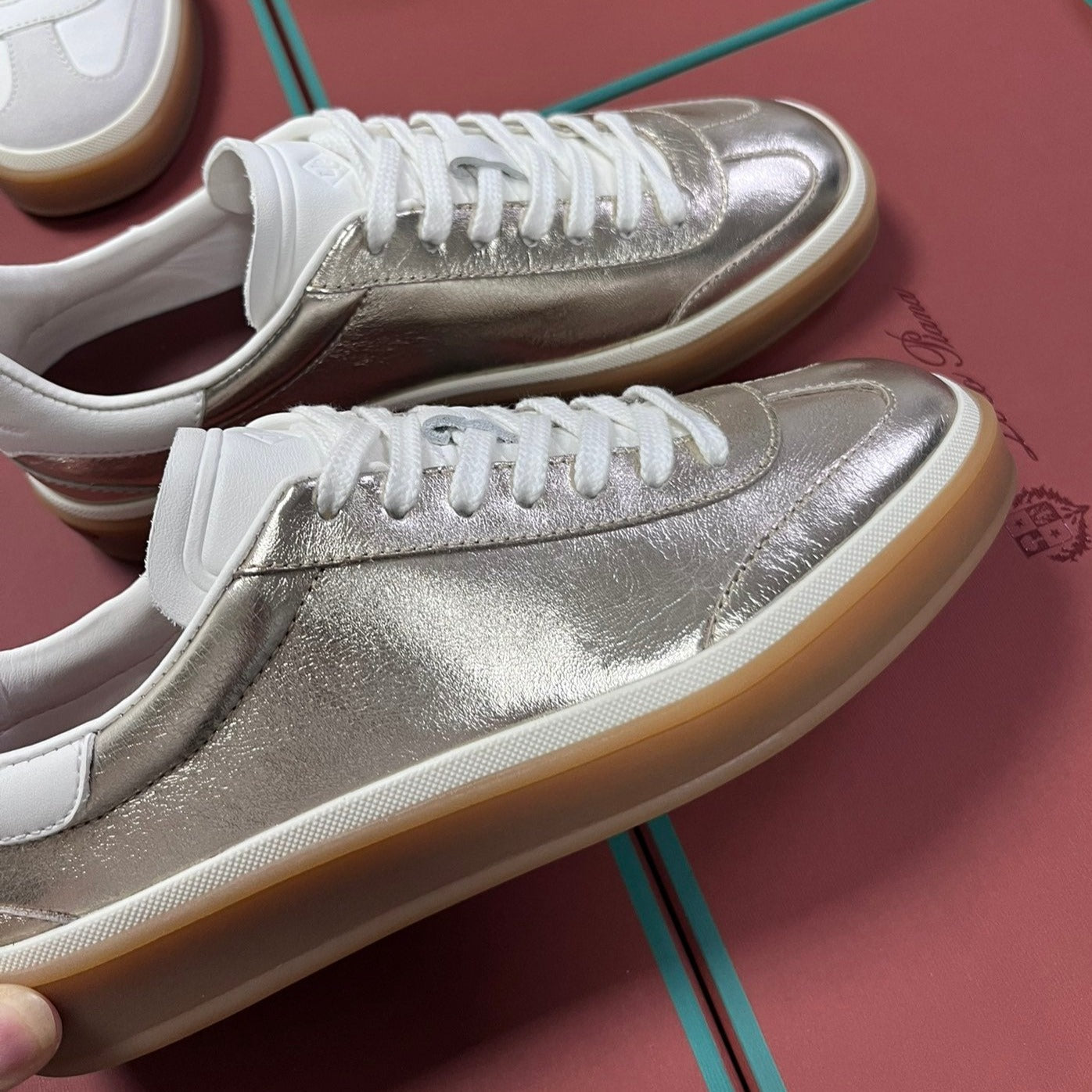 LP TENNIS WALK SNEAKERS SILVER CALFSKIN、mysite、Cacoeks
