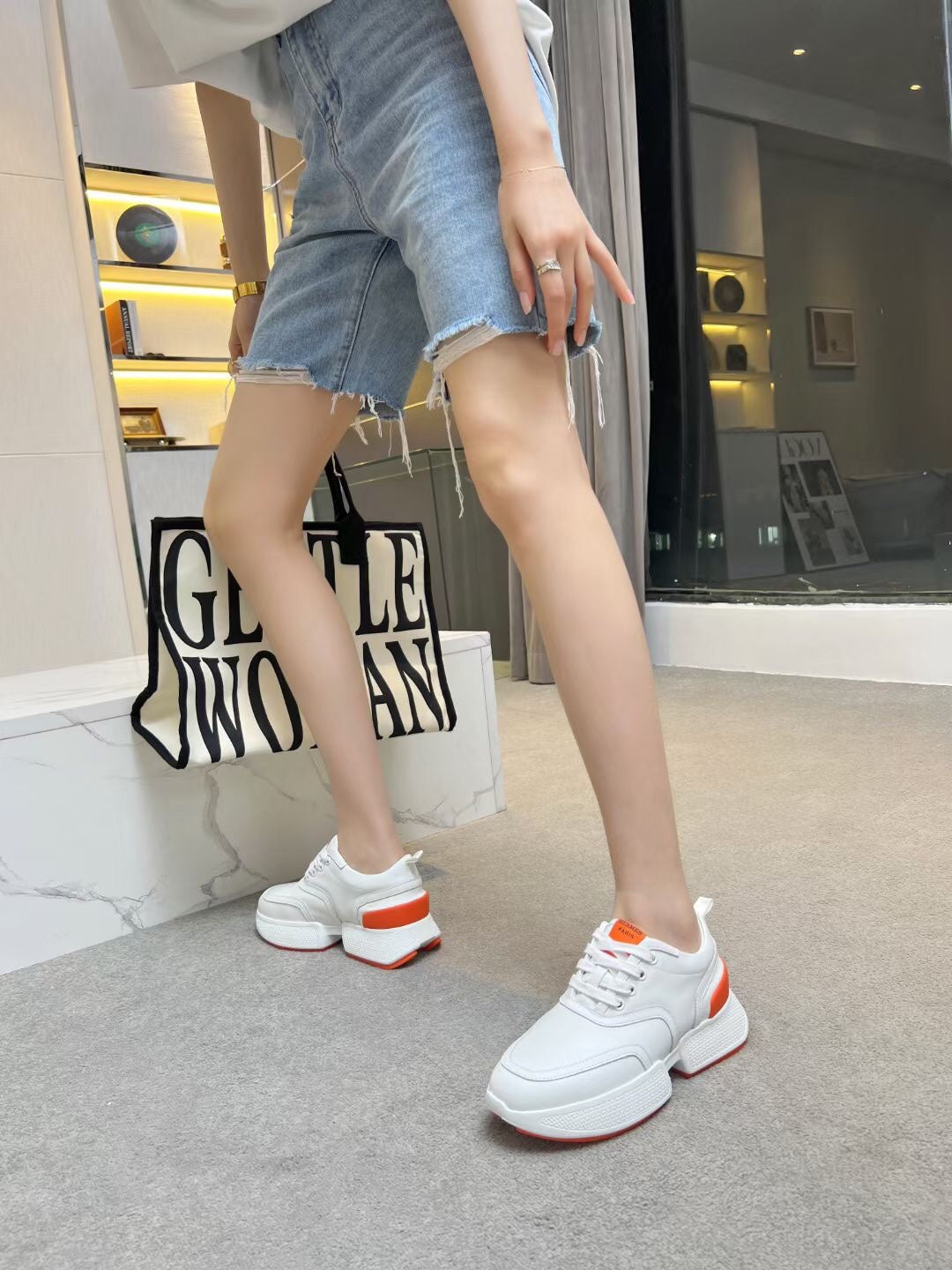 GIGA SNEAKER ORANGE MIX WHITE CALFSKIN、mysite、Cacoeks
