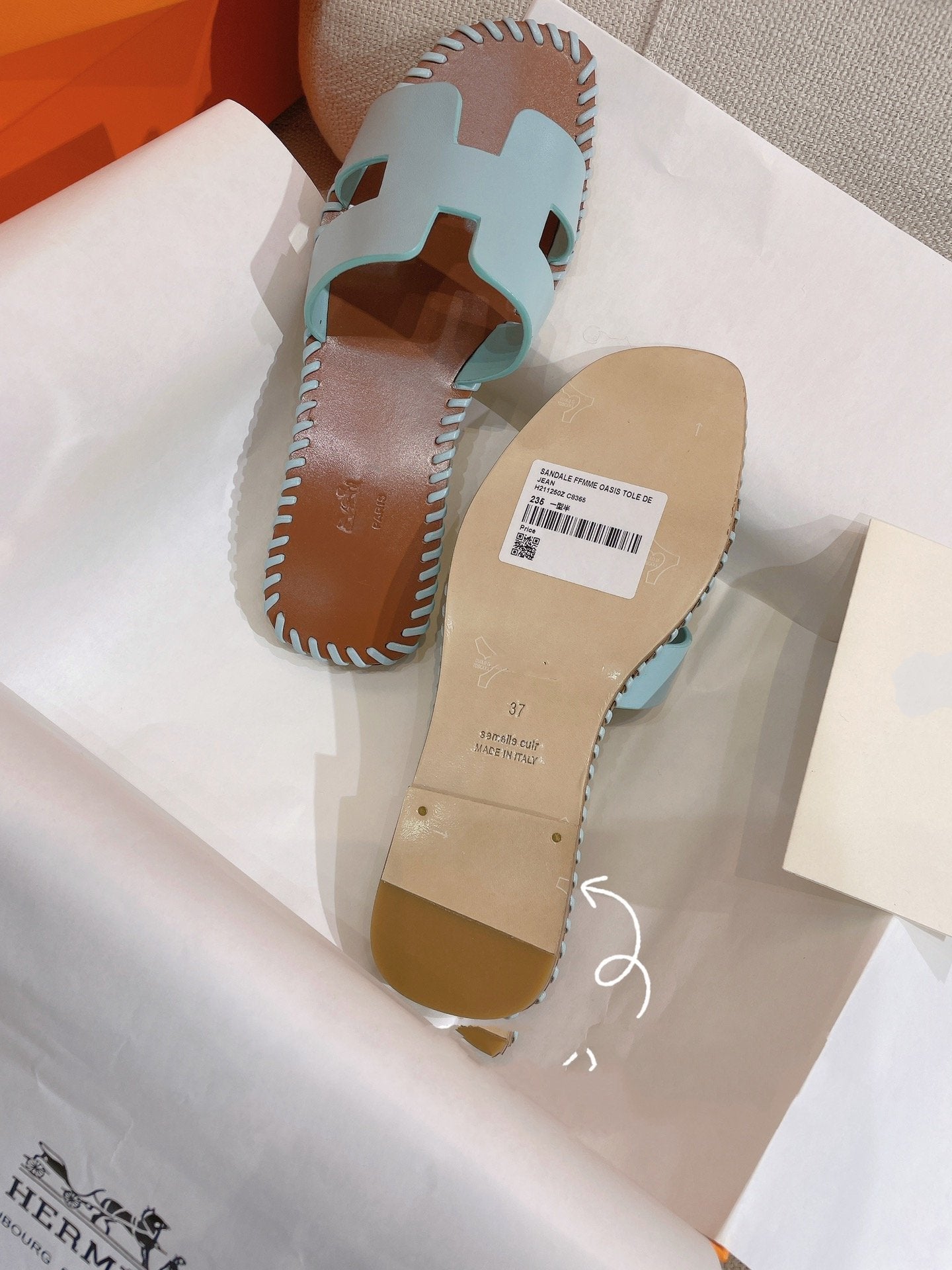 0RAN SANDAL Braided Calfskin BLUE SKY、mysite、Cacoeks