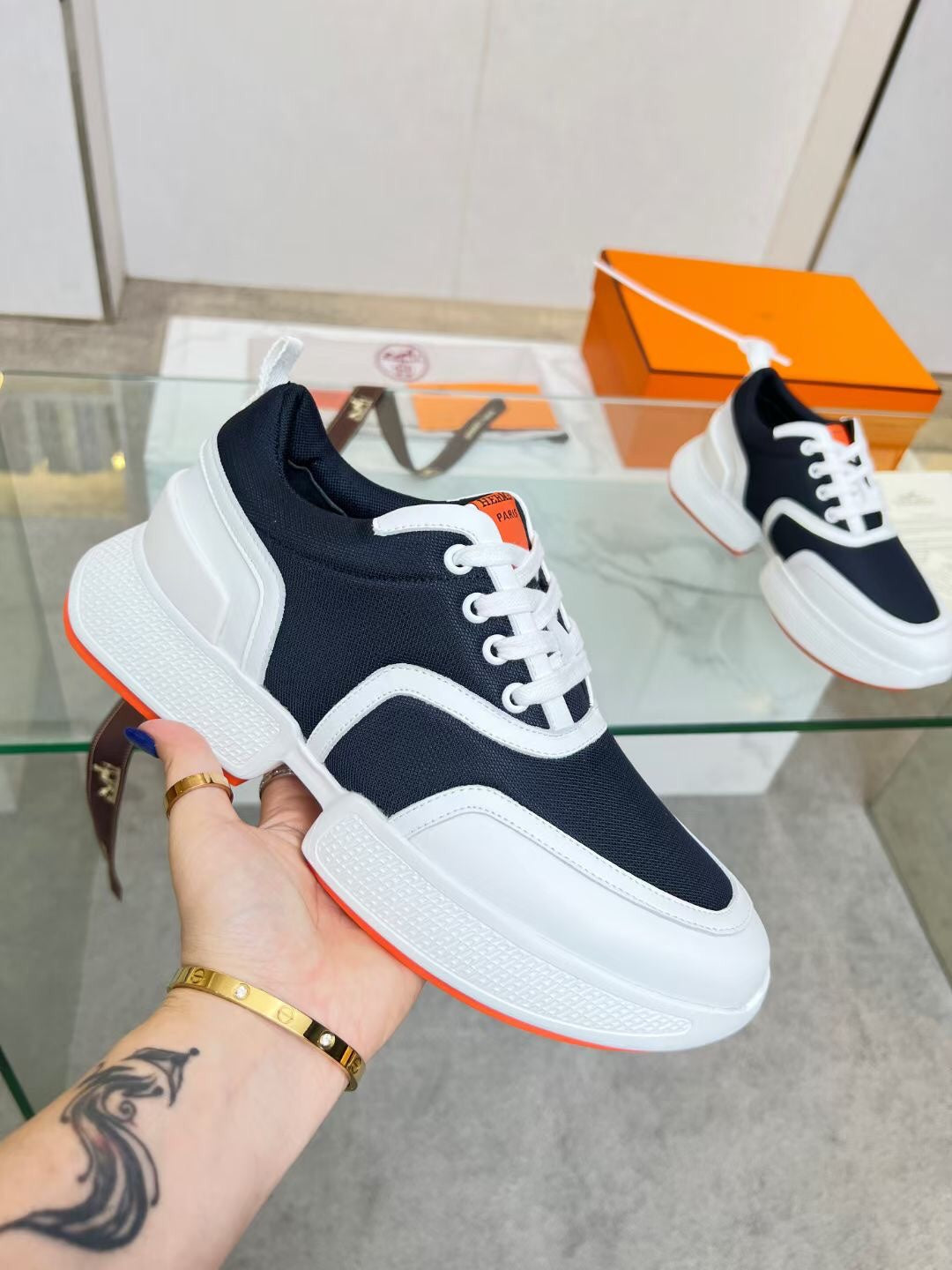 GIGA SNEAKER CHARCOAL BLUE CALFSKIN、mysite、Cacoeks