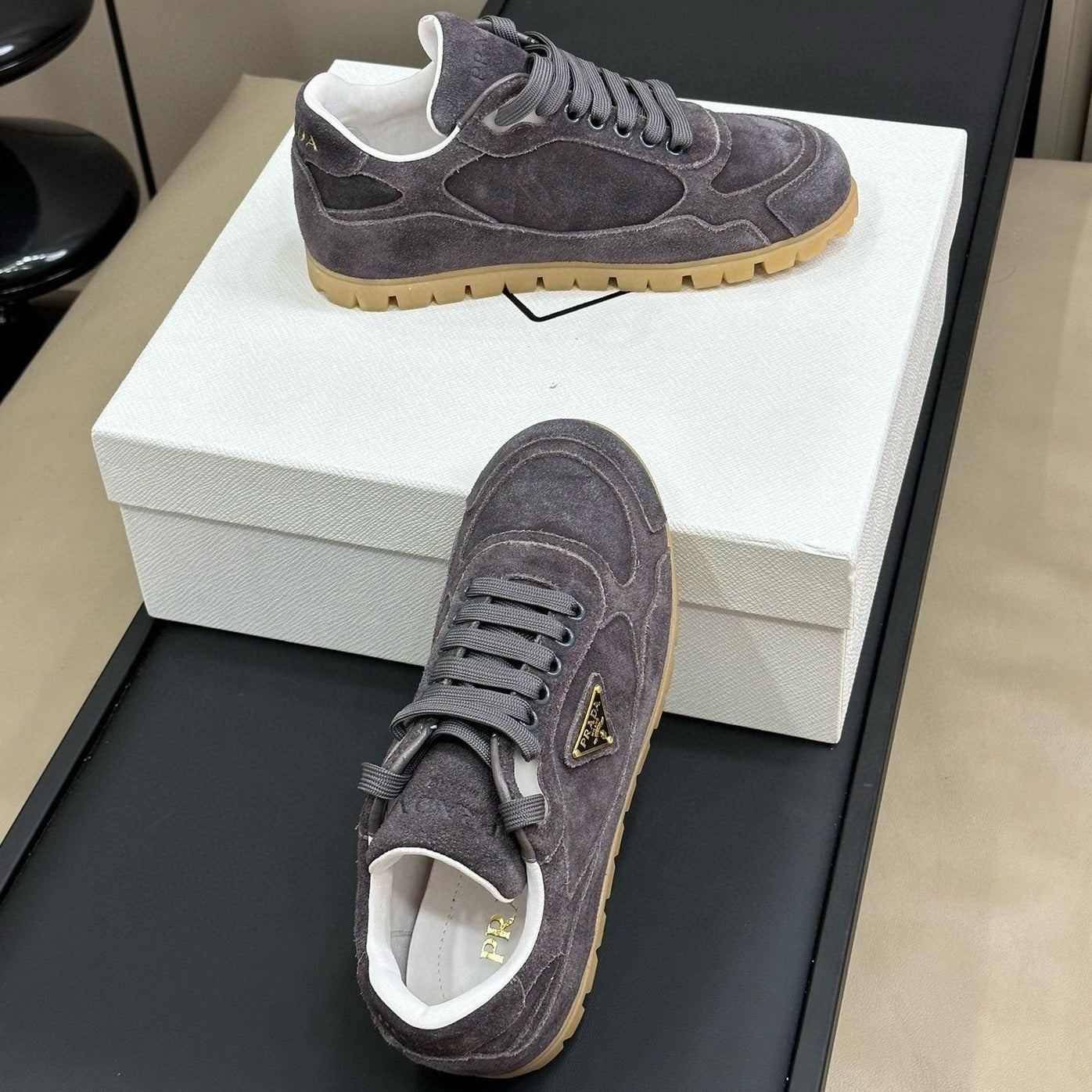 PRA TRAIL FADED SUEDE SNEAKERS CHARCOAL、mysite、Cacoeks