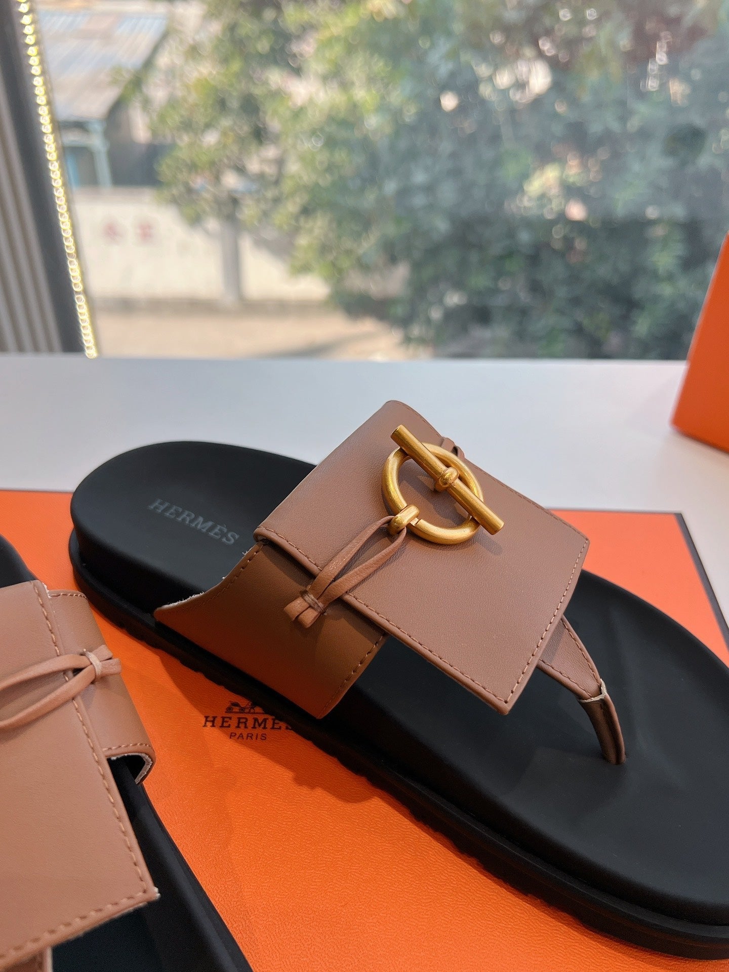 JOYCE SANDAL IN BRONZE BROWN CALFSKIN、mysite、Cacoeks