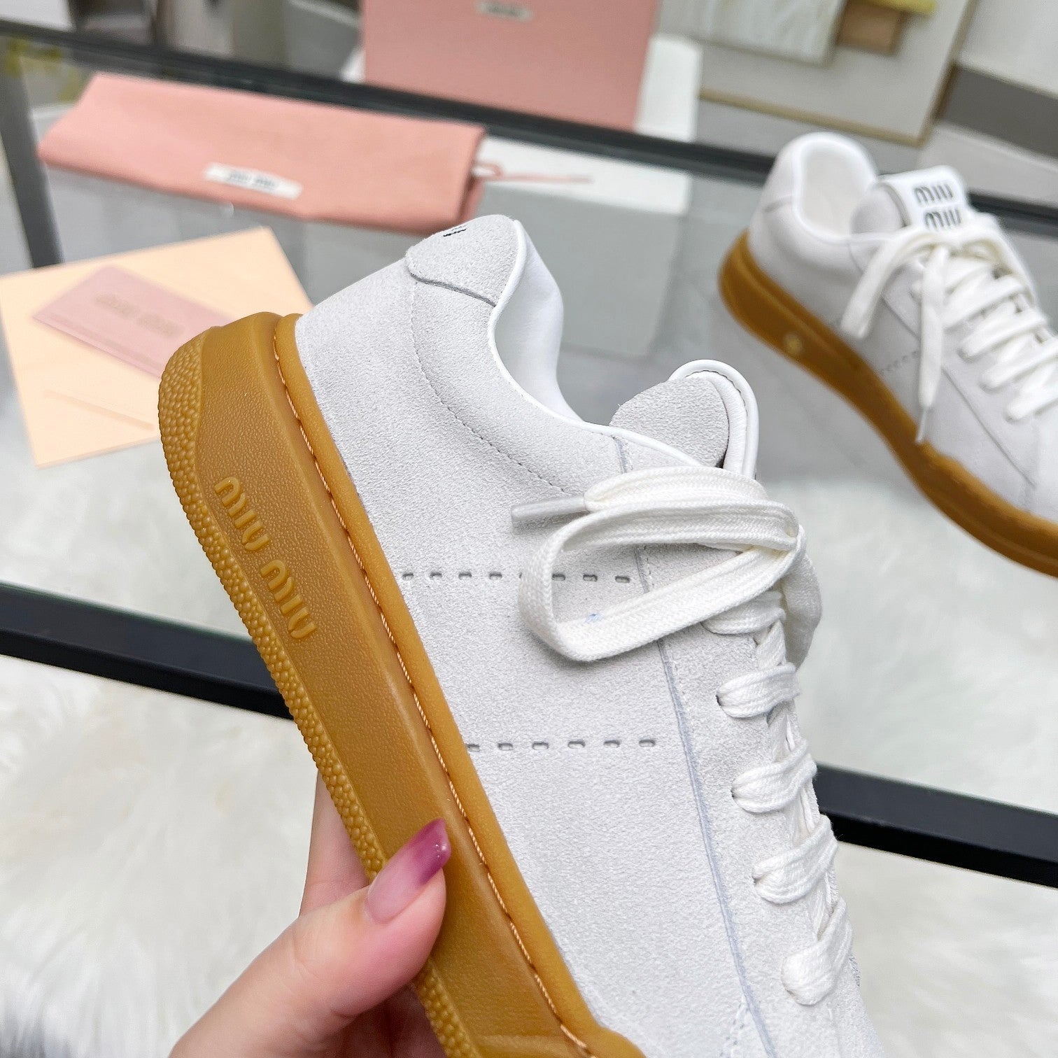 ECRU SNEAKERS IN LIGHT GREY SUEDE、mysite、Cacoeks