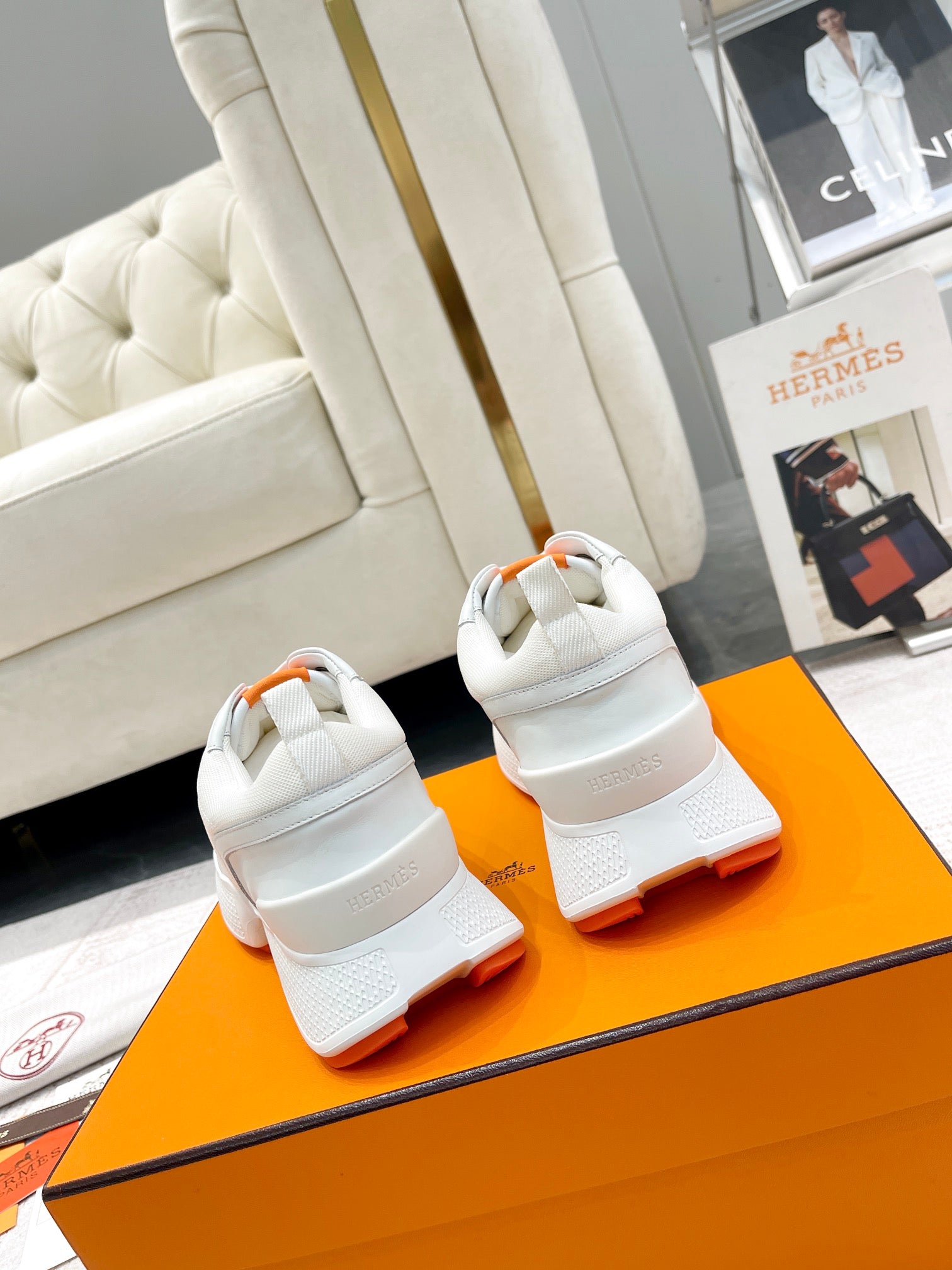 GIGA SNEAKER IN WHITE CREAM STITCHED MESH AND CALFSKIN、mysite、Cacoeks