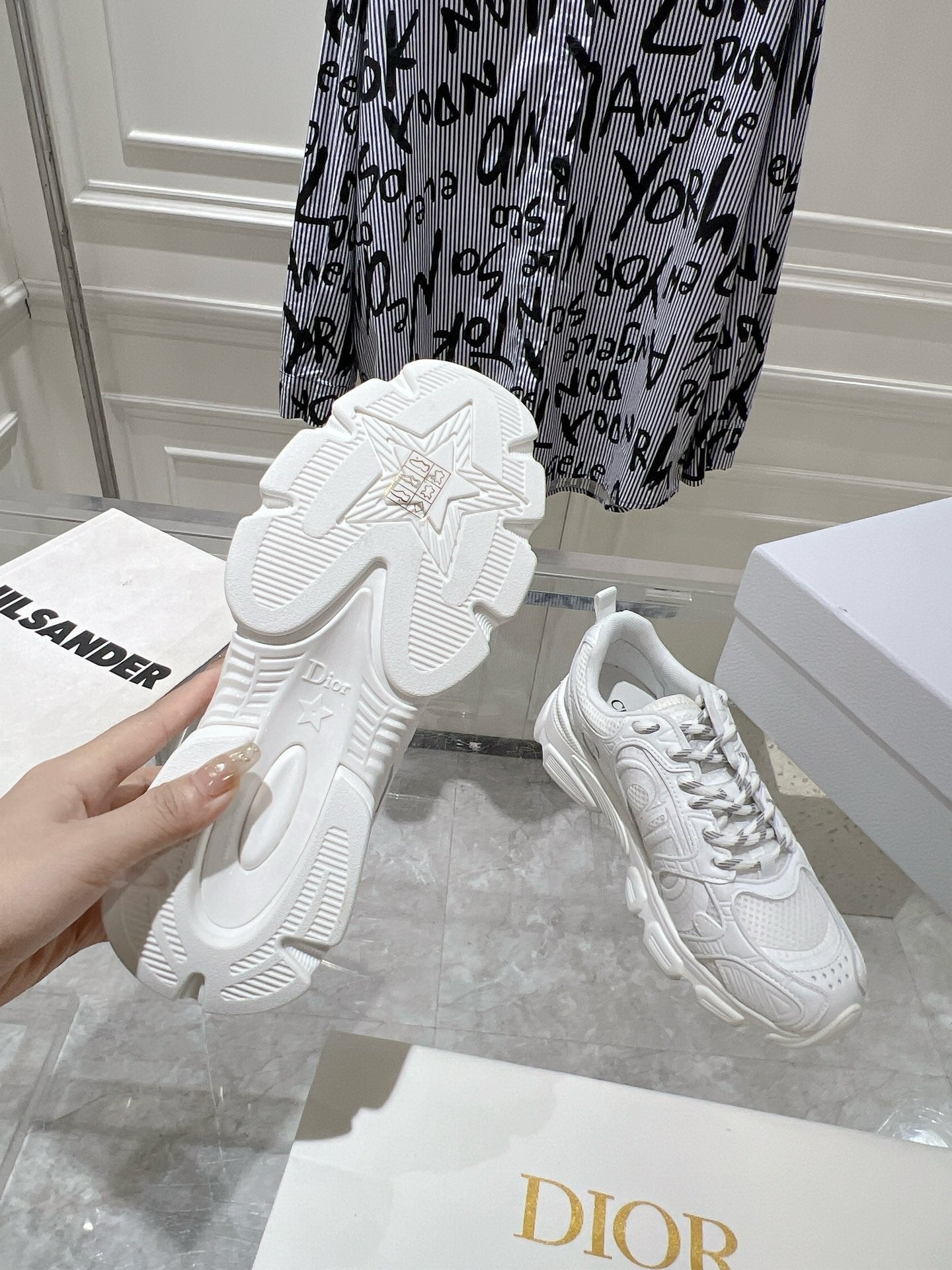 DIOR 25S CHRONO SNEAKER 45MM IN MESH WITH WHITE CALFSKIN、mysite、Cacoeks