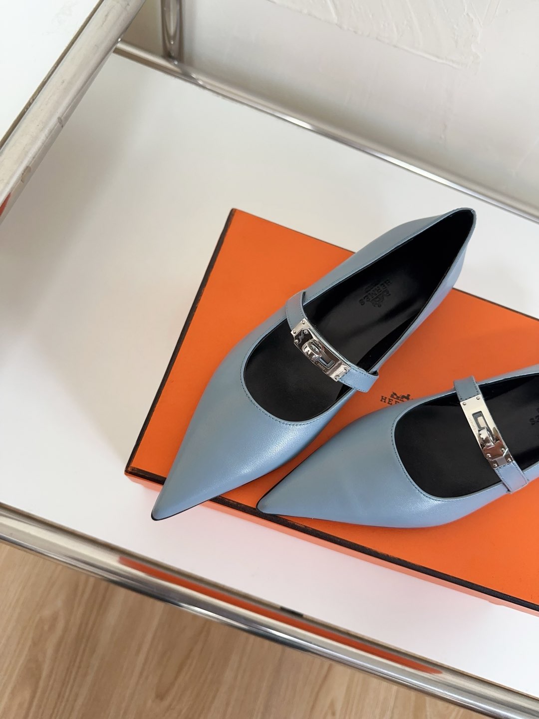 KIARA FLAT PUMP IN CERULEAN BLUE CALFSKIN、mysite、Cacoeks