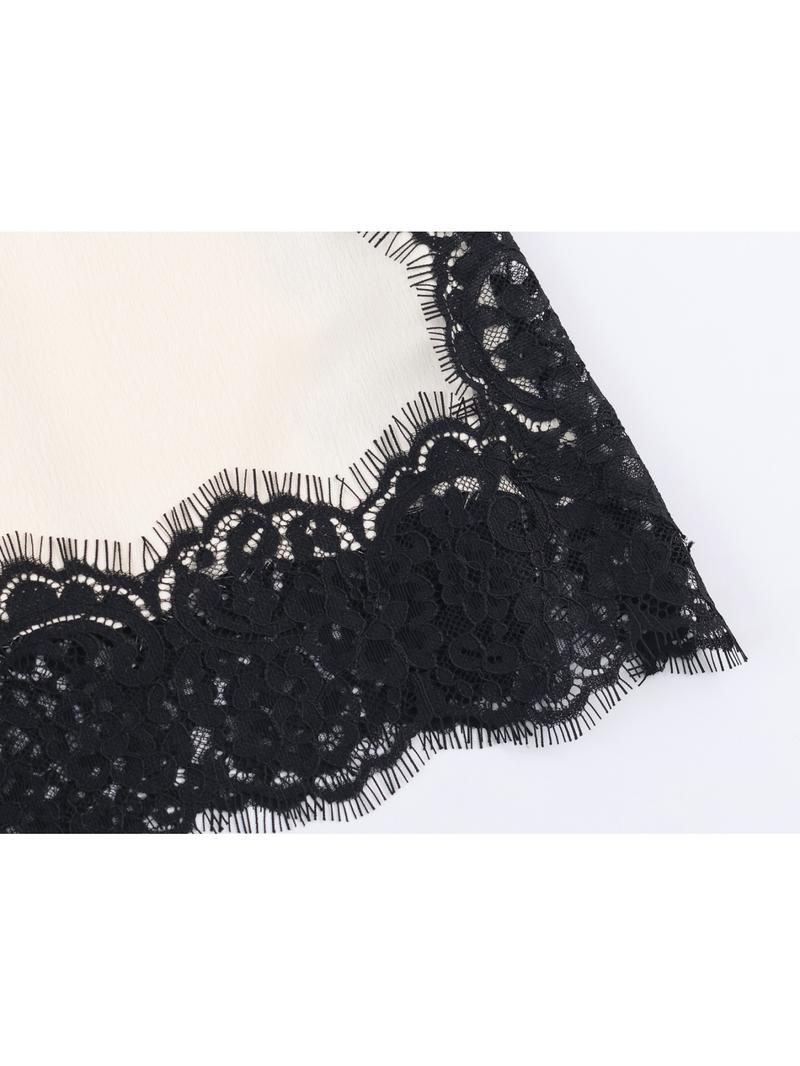 New Fashionable Elegant Sexy Lady Satin Lace Blouse