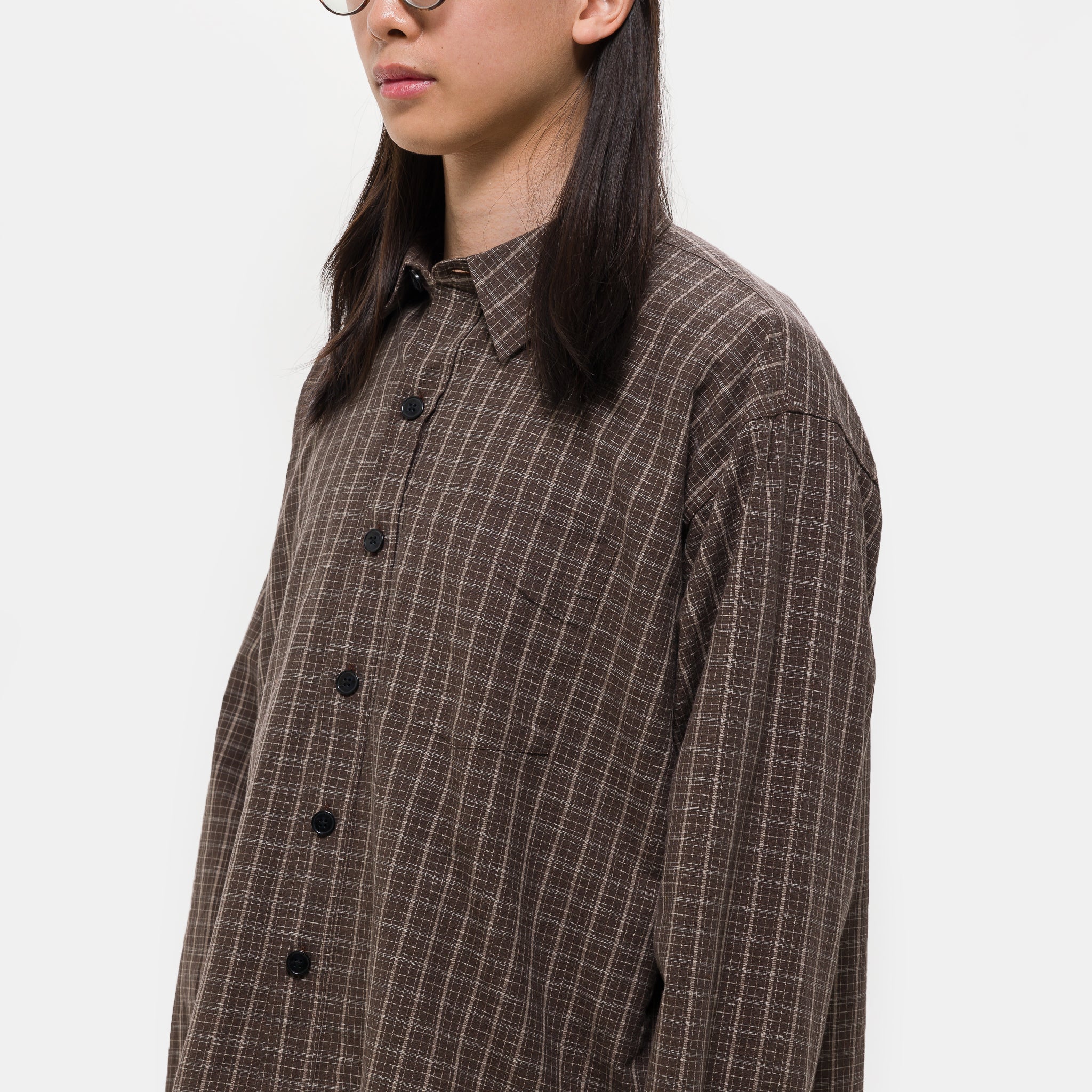 Priority Shirt in Brown Linen Check