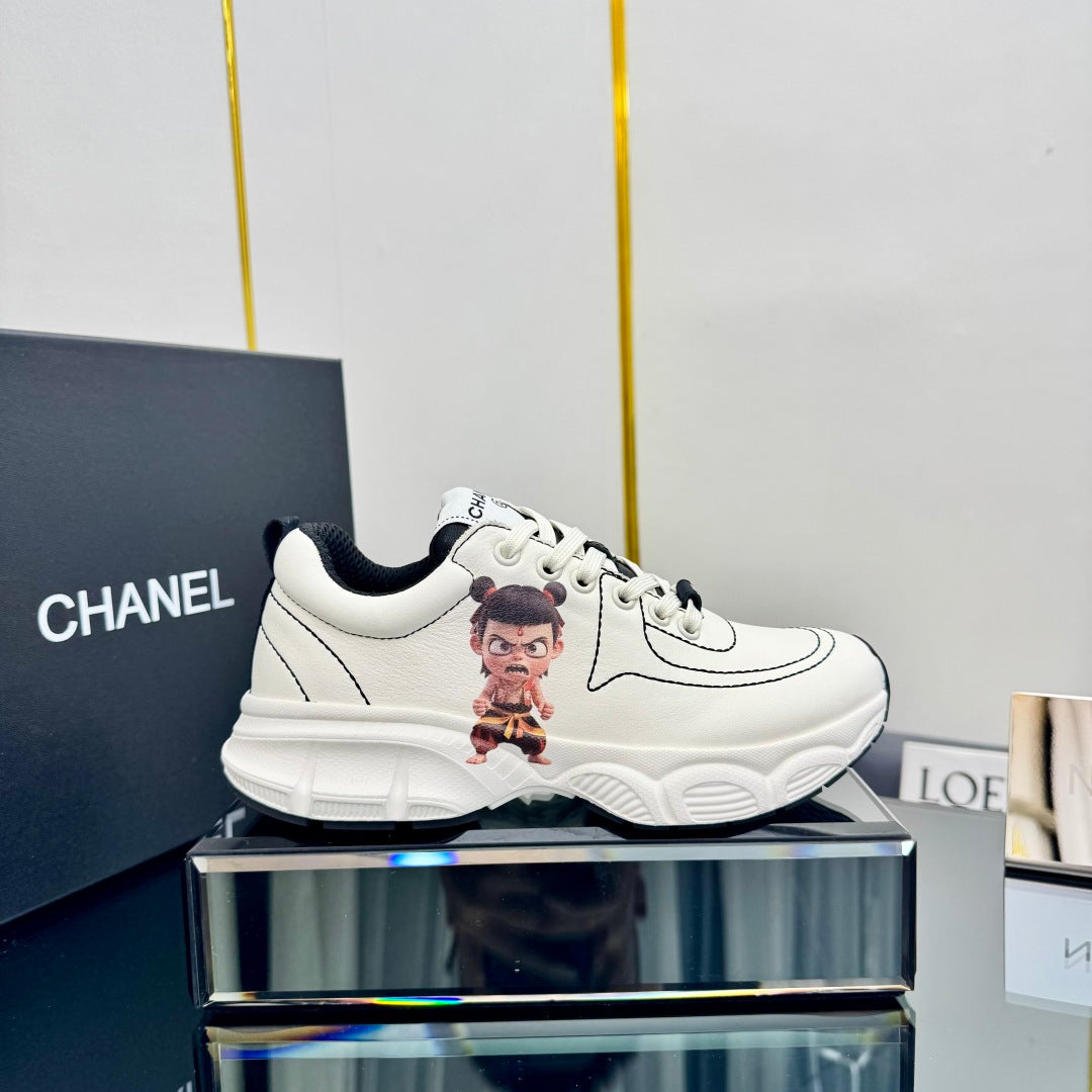 TRAINERS SNEAKER IN WHITE CALFSKIN WITH STICKER 238629、mysite、Cacoeks