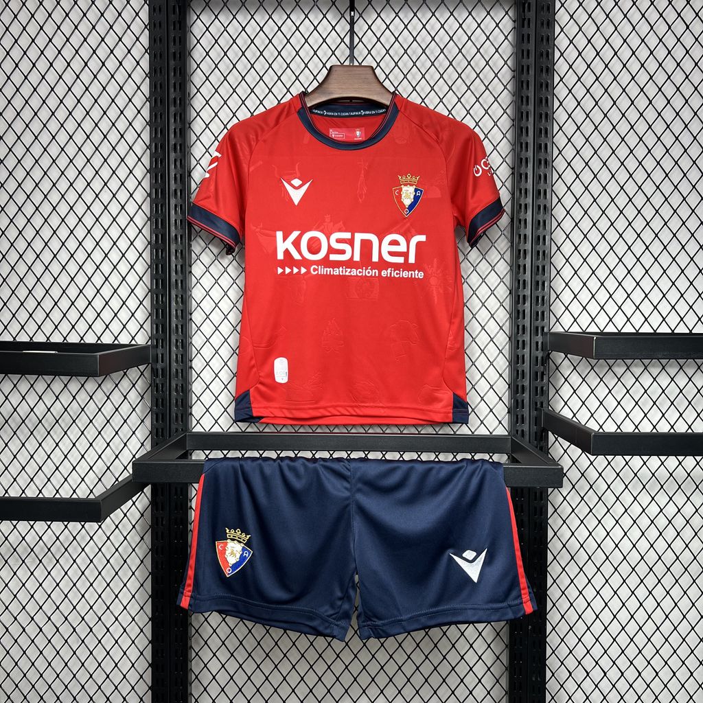 ManixJersey.com | Osasuna 24-25 Home Stadium Kids Kit -Customize Name, Number and Patch | Worldwide Shipping
