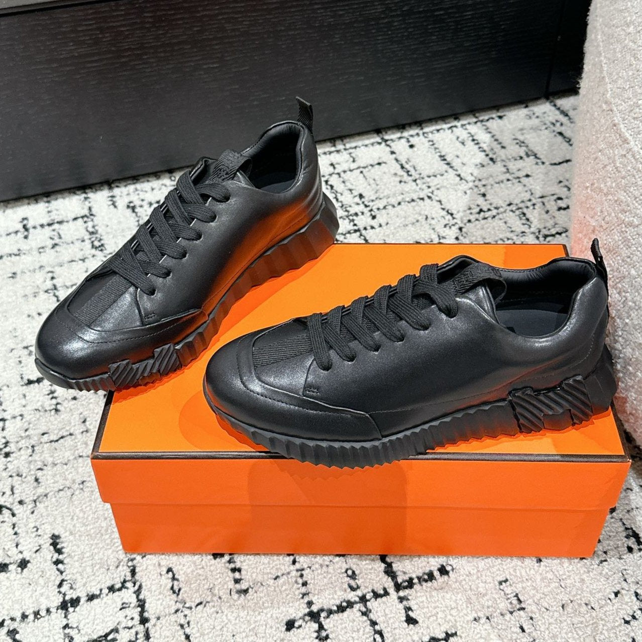 BOUNCING SNEAKER IN FULL BLACK CALFSKIN、mysite、Cacoeks