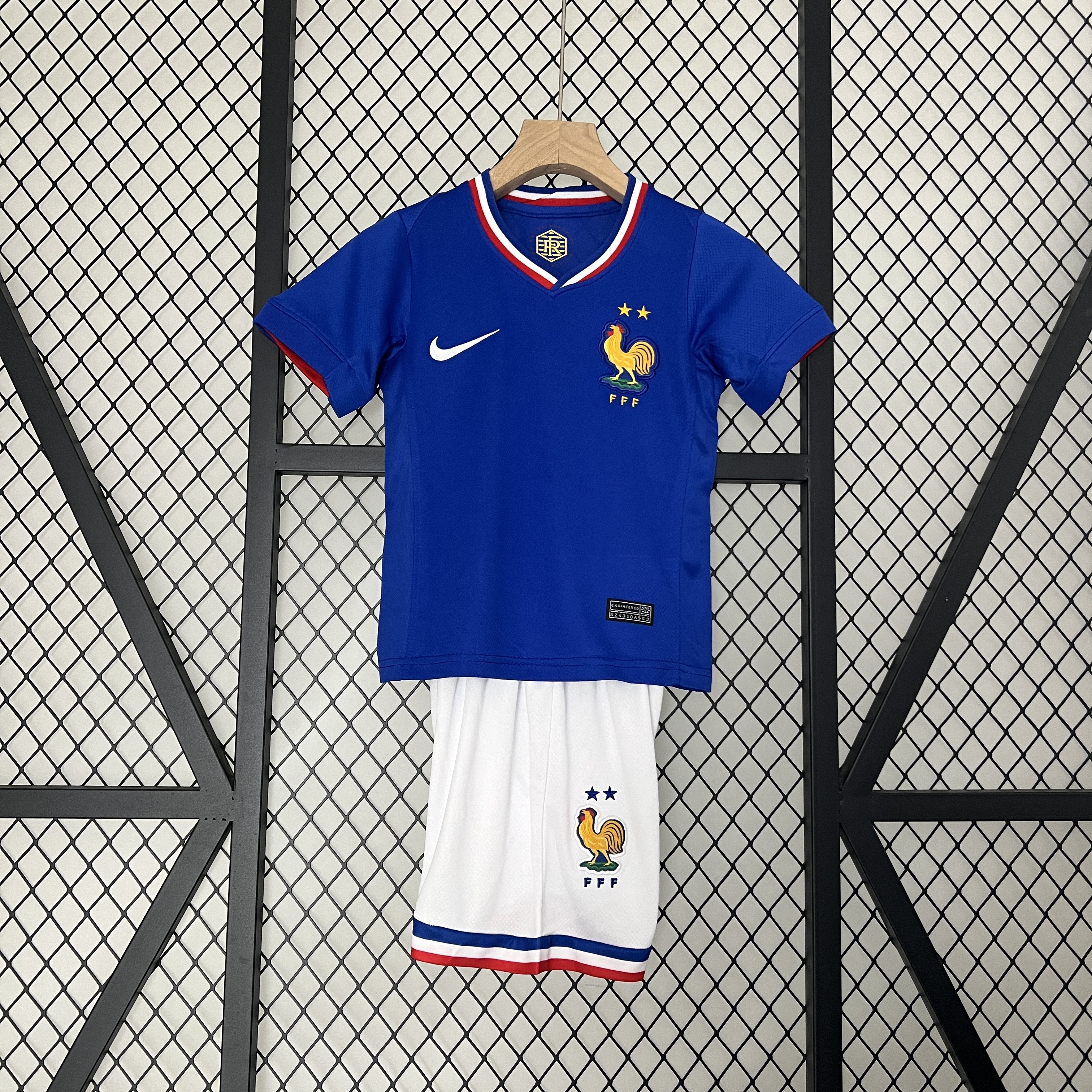 Higojerseys-France 2024 Home Stadium Kids Kit