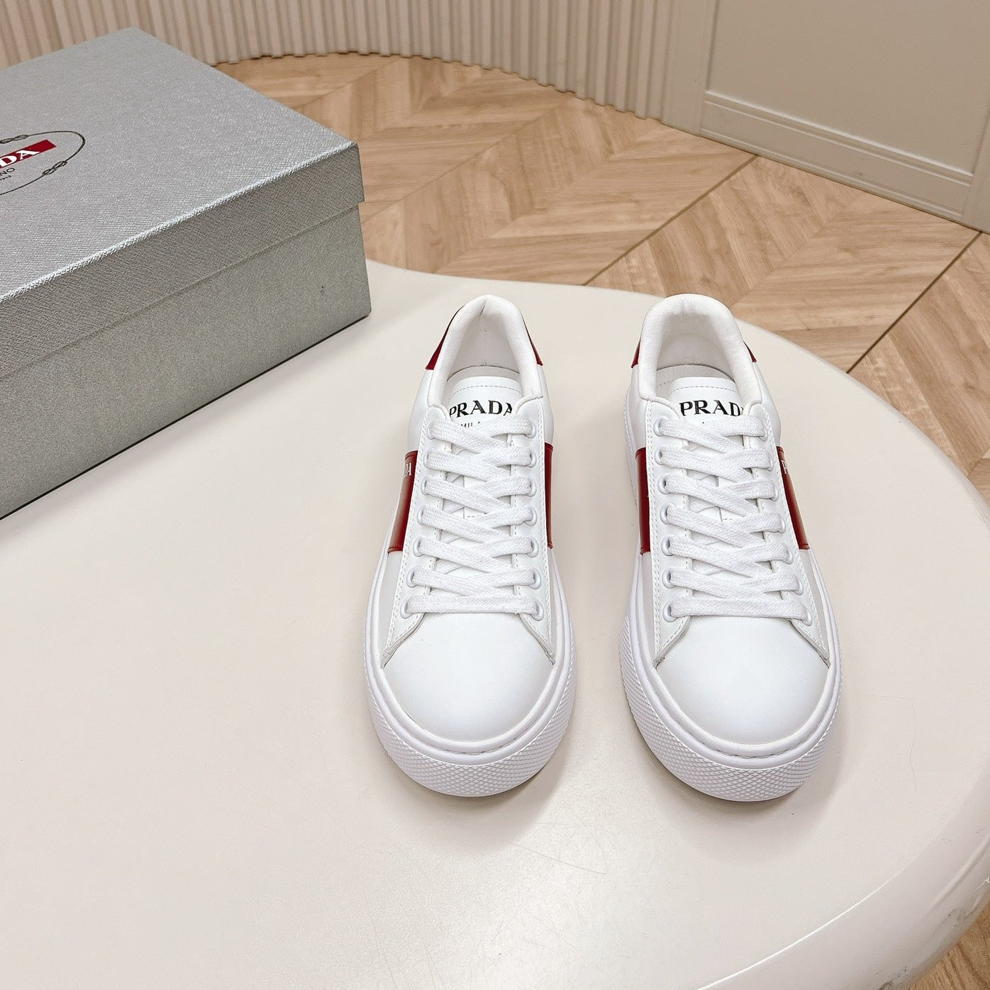 PRA LEATHER LOGO OUTLET SNEAKERS BLACK AND CHERRY CALFSKIN、mysite、Cacoeks