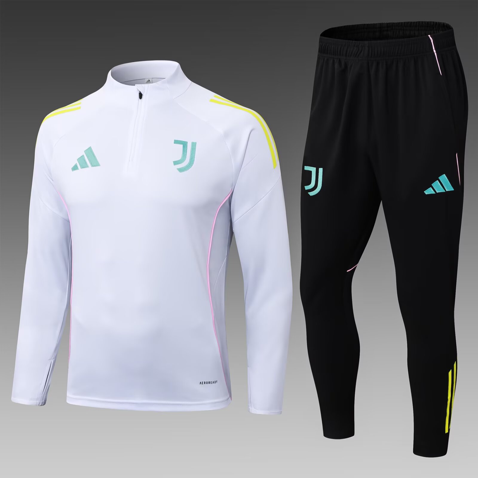 2025/2026 Juventus Half-Pull Training Suit White Football Shirt 1:1 Thai Quality Set:football jersey mysite: unitedjerseyfootball 邓江浪:football