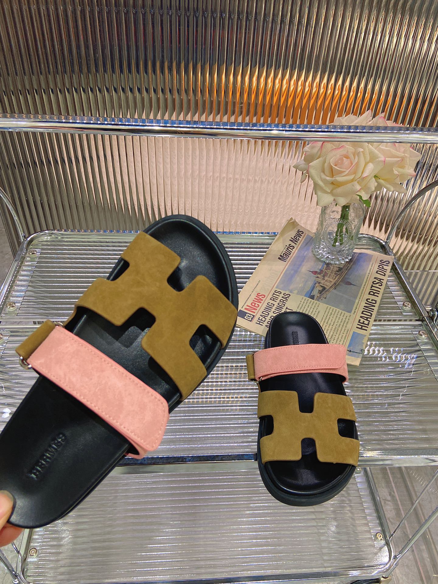 CHYPRE SANDAL ARMY MIX LIGHT PINK SUEDE、mysite、Cacoeks