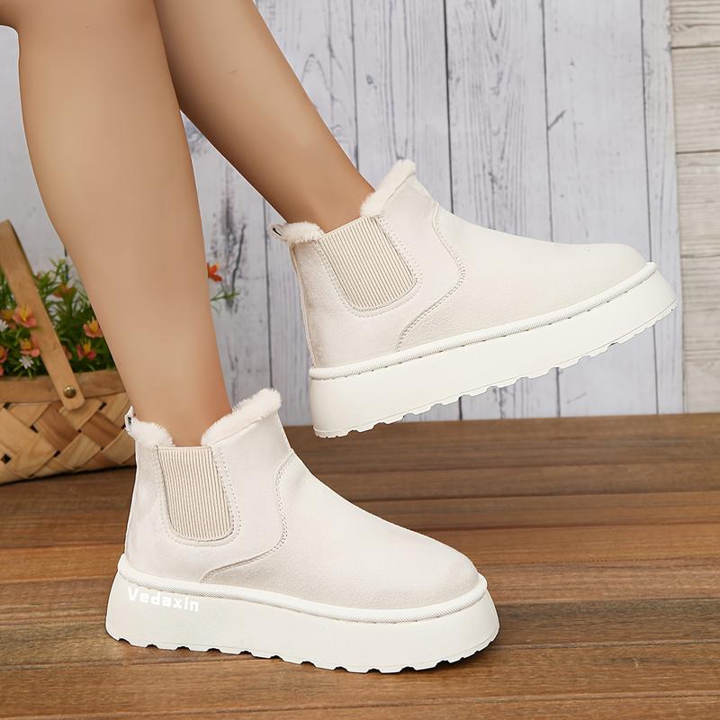 Women's Winter Short Boots for Women Warm Lined Boots Comfortable Suede Lace Up Booties Cute Flat Boot Shoes