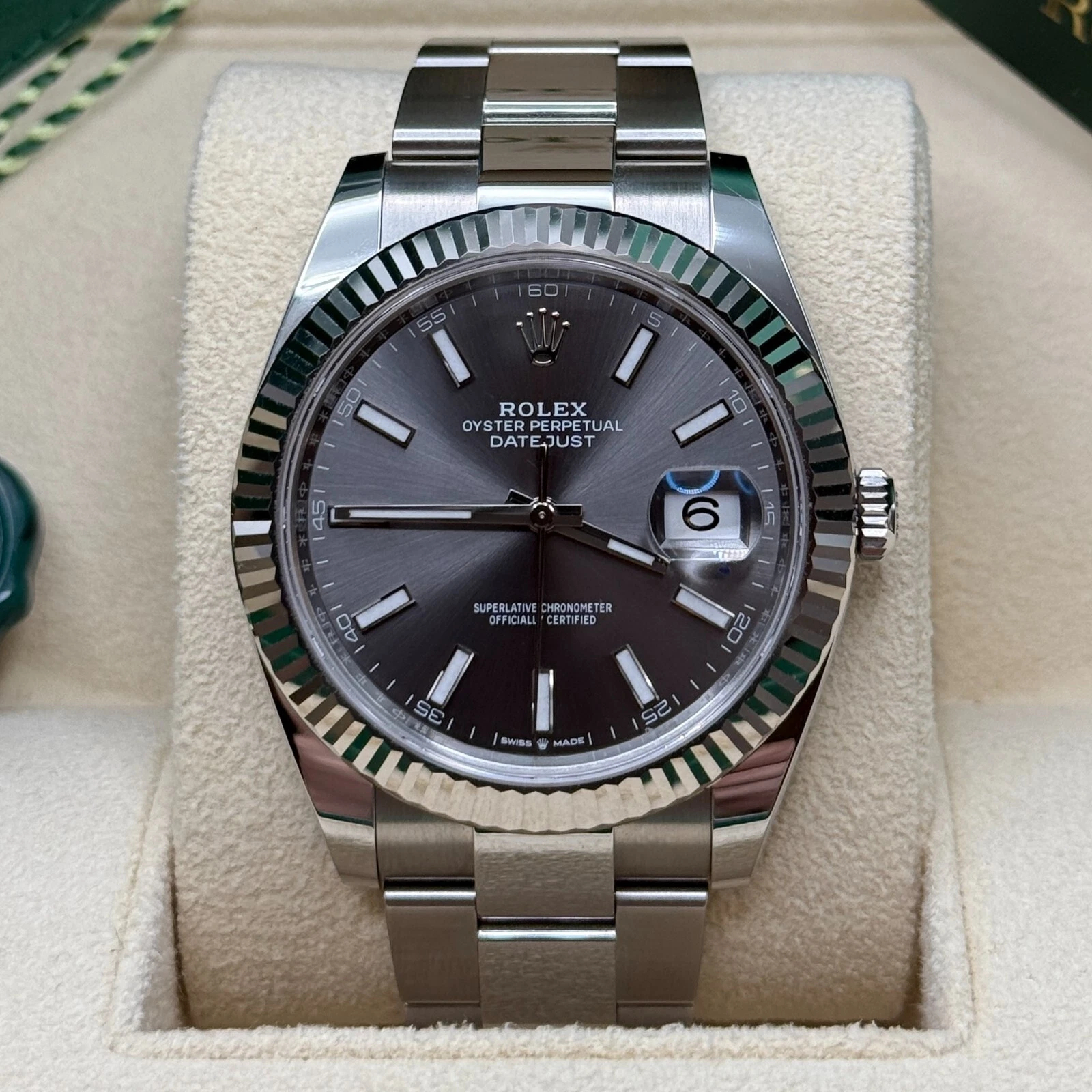 Rolex Datejust 41mm Super Clone Swiss Watch Stainless Steel Jubilee Bracelet Blue Dial Ref M126334-0013-3235 Swiss Movement