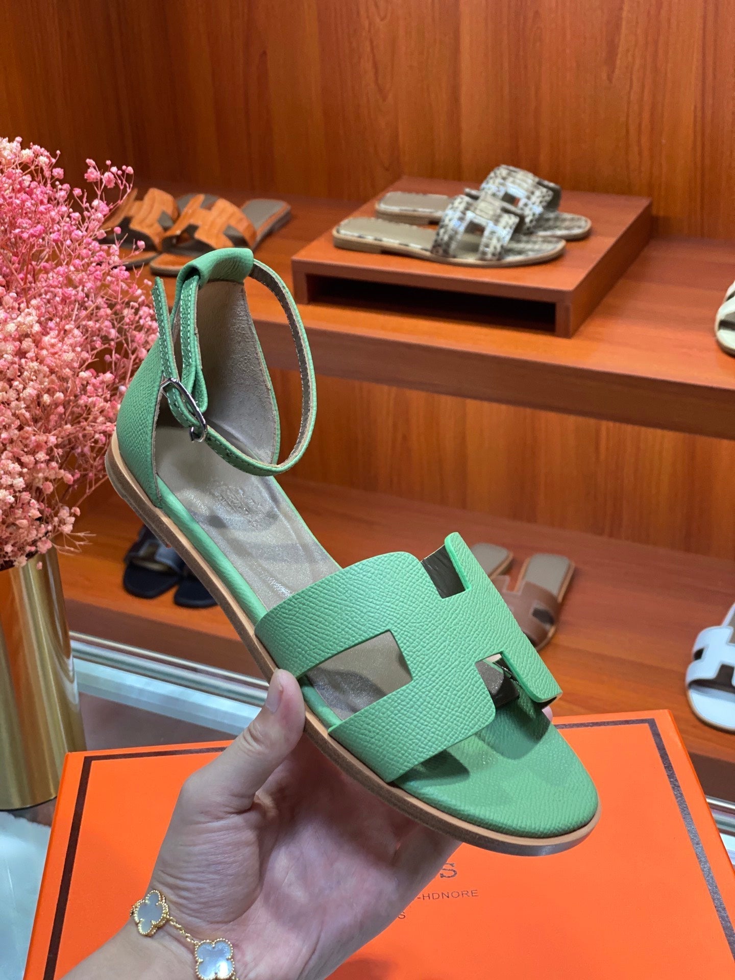 SANTORINI SANDAL COOL GREEN CALFSKIN、mysite、Cacoeks