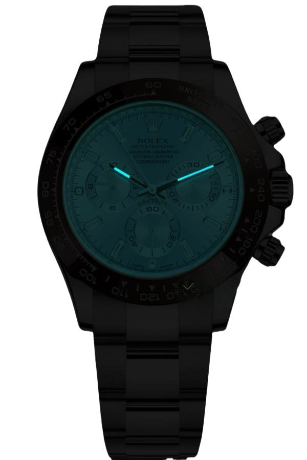 Rolex Daytona lce BlueDial with Baguette Diamonds Super CloneSwiss Replica Watch Ref116506 4130 Swiss Movement