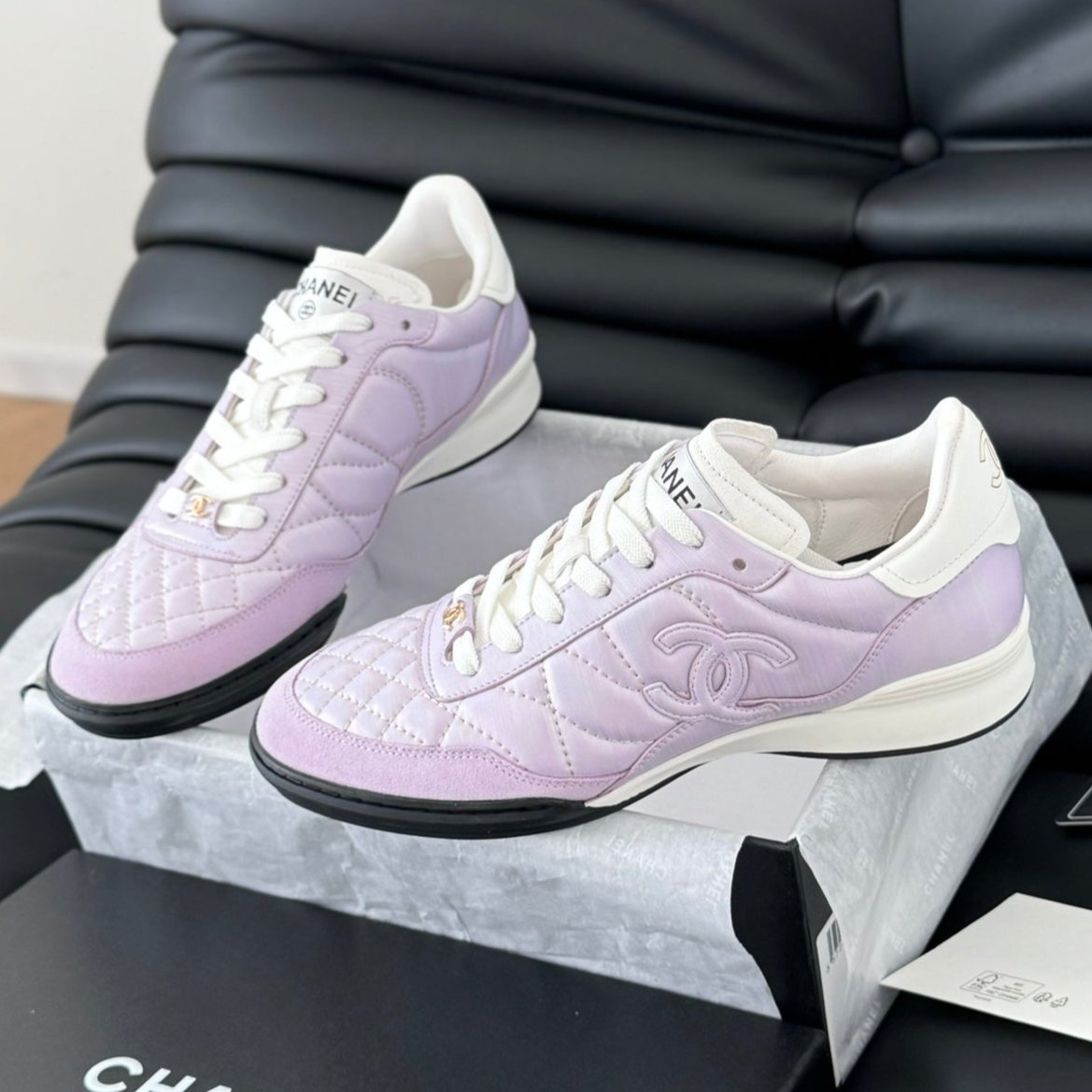 CC SNEAKER IN PALE PURPLE MIX WHITE EMBROIDERED LAMBSKIN、mysite、Cacoeks