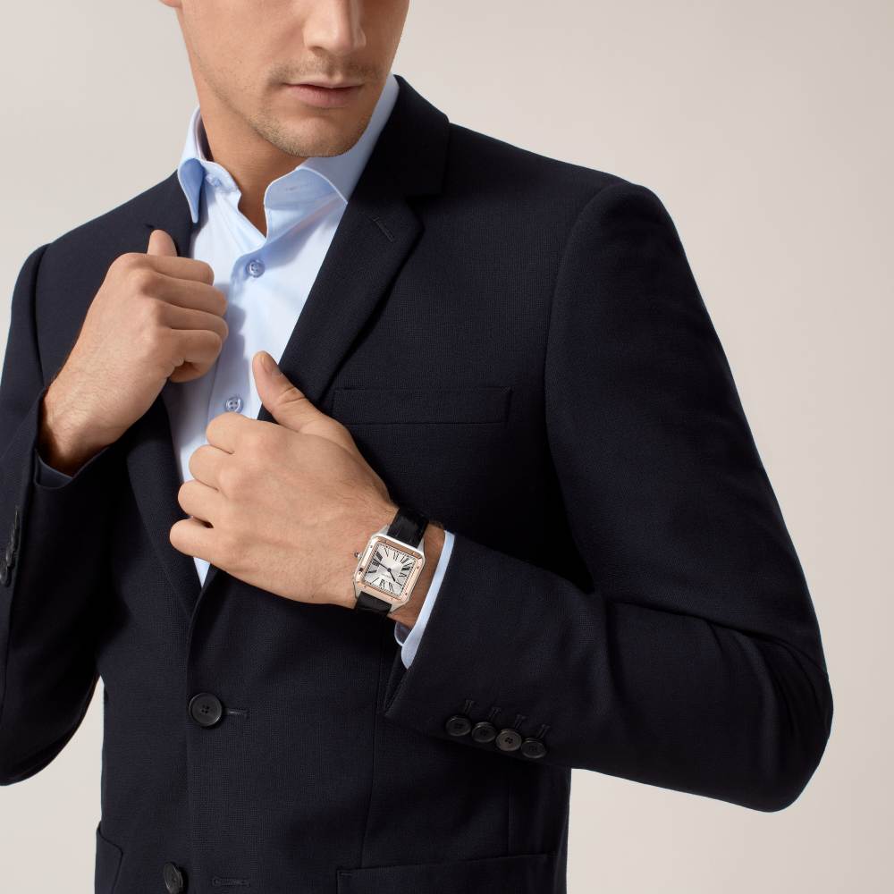 Super Clone 1:1 CARTIER SANTOS-DUMONT XL Model Rose Gold Mix W2SA0017 Replica-fasswatch