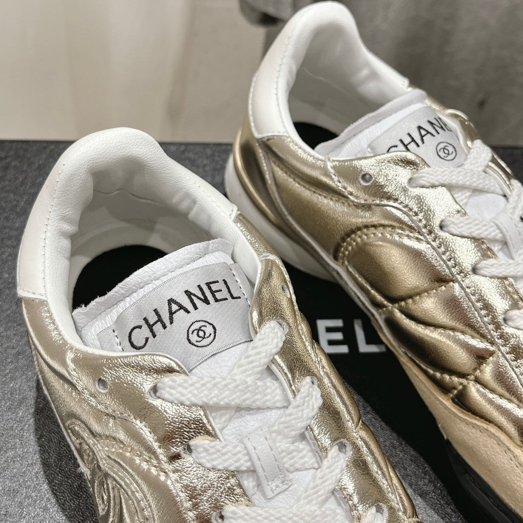 Double C New Quilted Panda Shoes Gold Sheepskin、mysite、Cacoeks