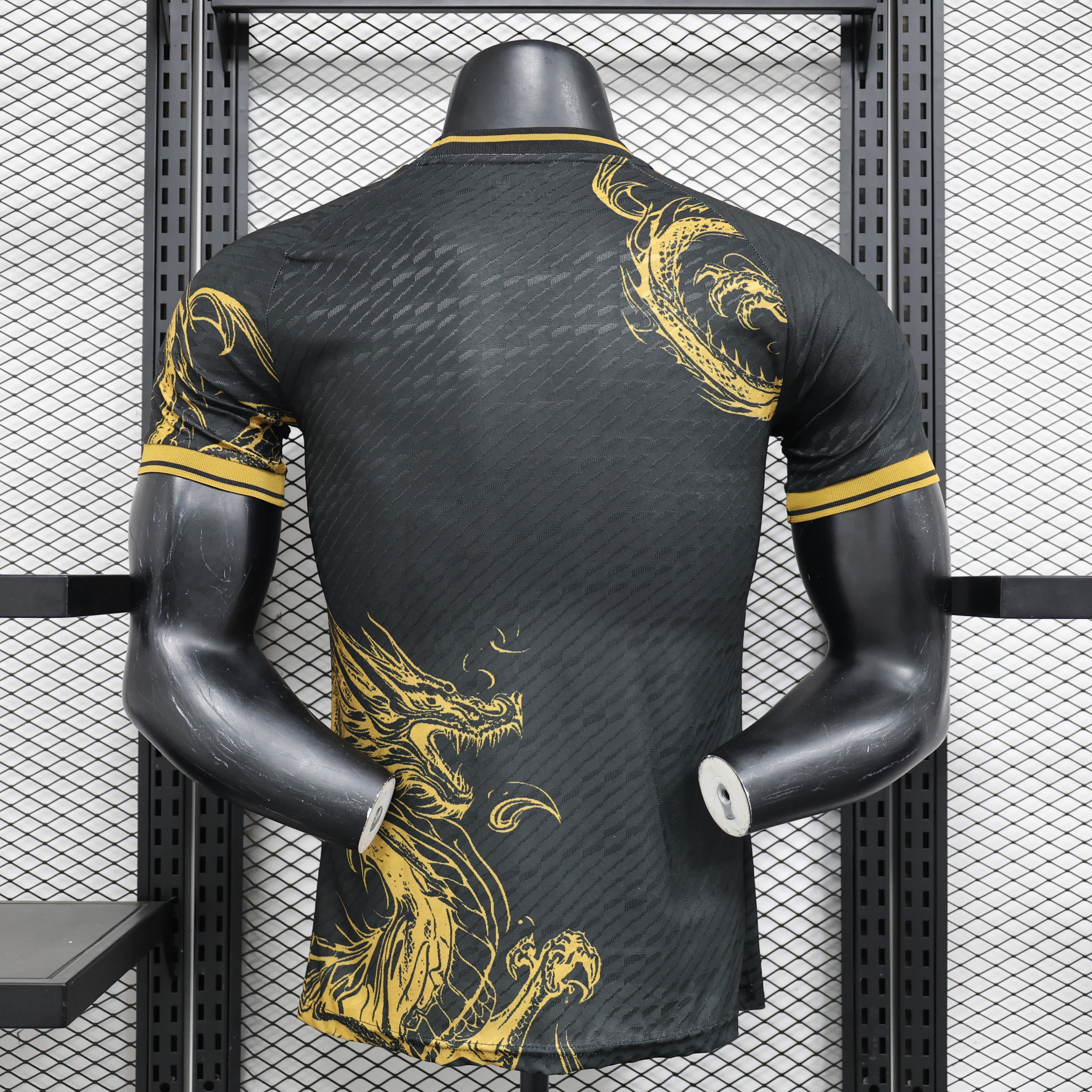 JerseysGala.com | Real Madrid 24-25 Gold Dragon Special Edition Black Jersey - Player Version -Customize Name, Number and Patch | Worldwide Shipping