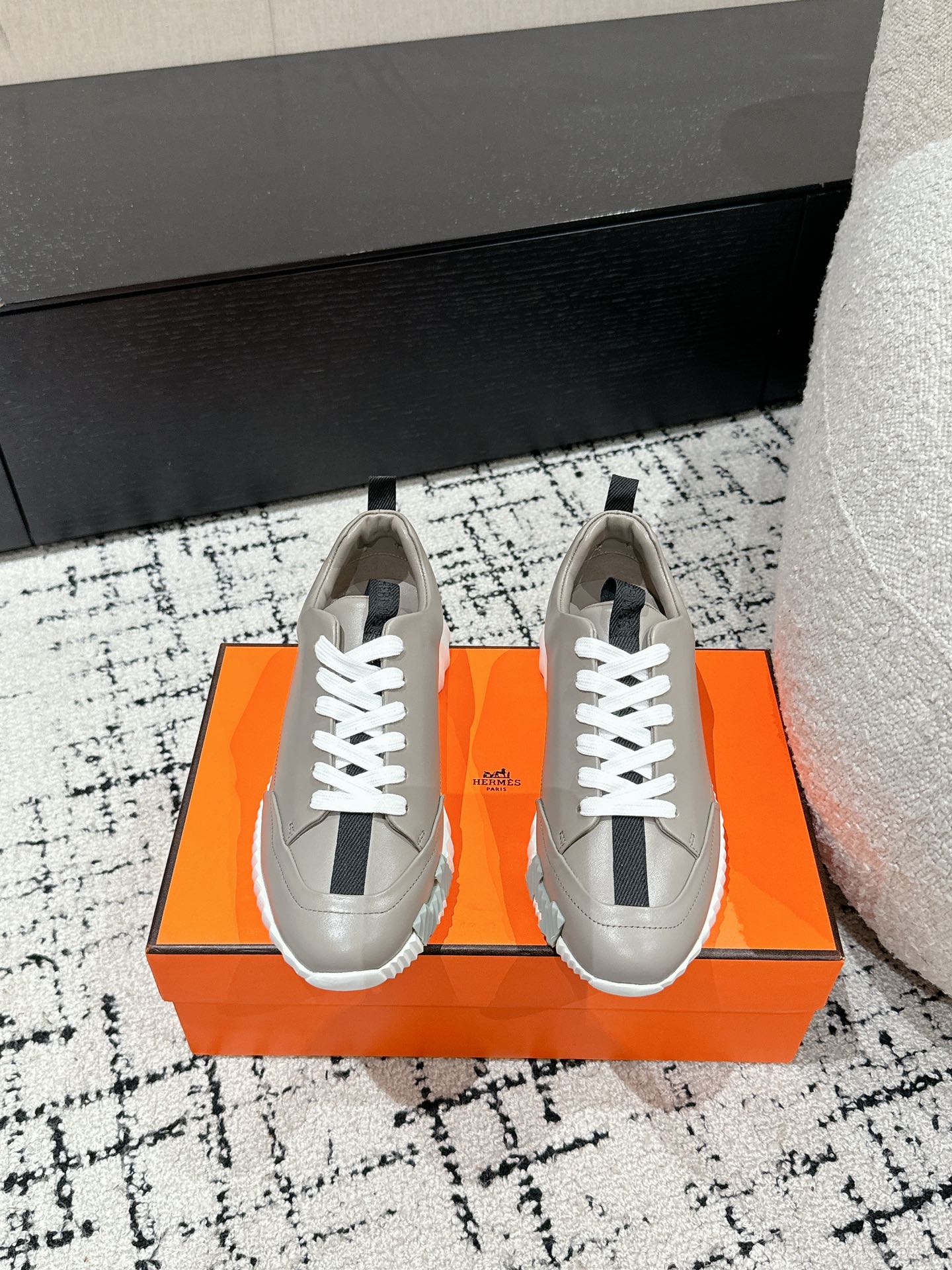 BOUNCING SNEAKER IN KHAKI BEIGE CALFSKIN、mysite、Cacoeks