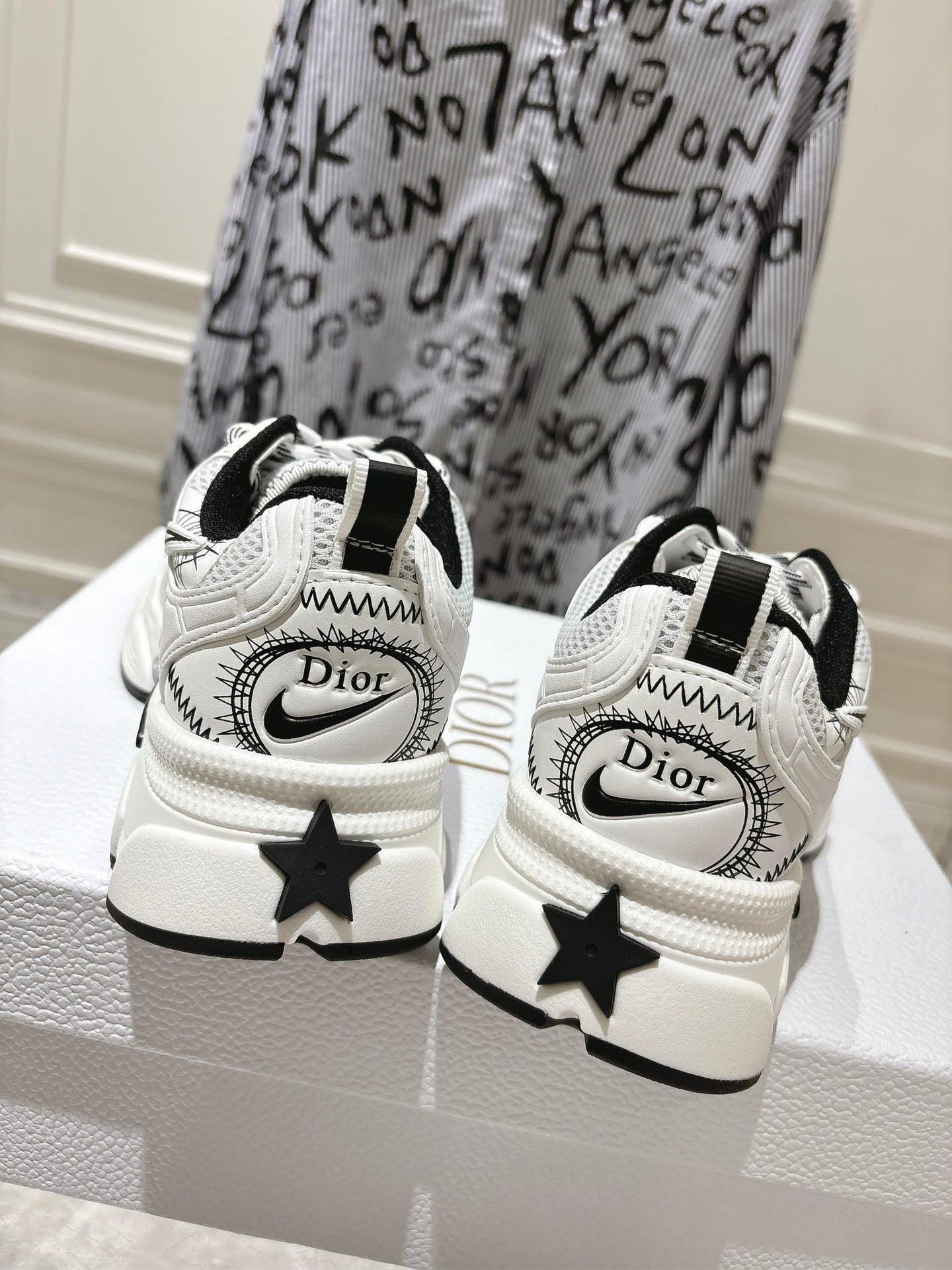 DIOR 25S CHRONO SNEAKER 45MM IN MESH WITH WHITE AND BLACK CALFSKIN、mysite、Cacoeks