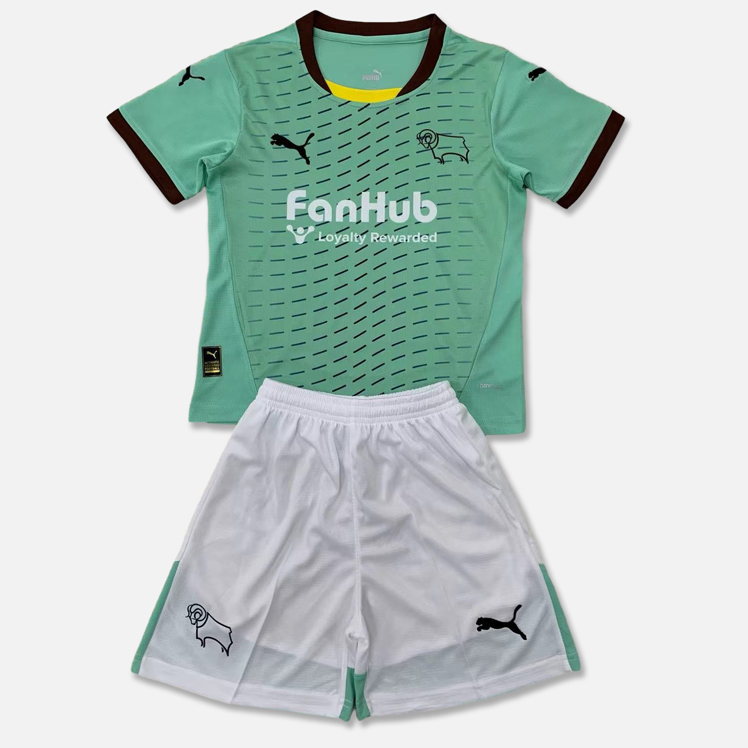 ManixJersey.com | Derby County 24-25 Away Kids Kit -Customize Name, Number and Patch | Worldwide Shipping
