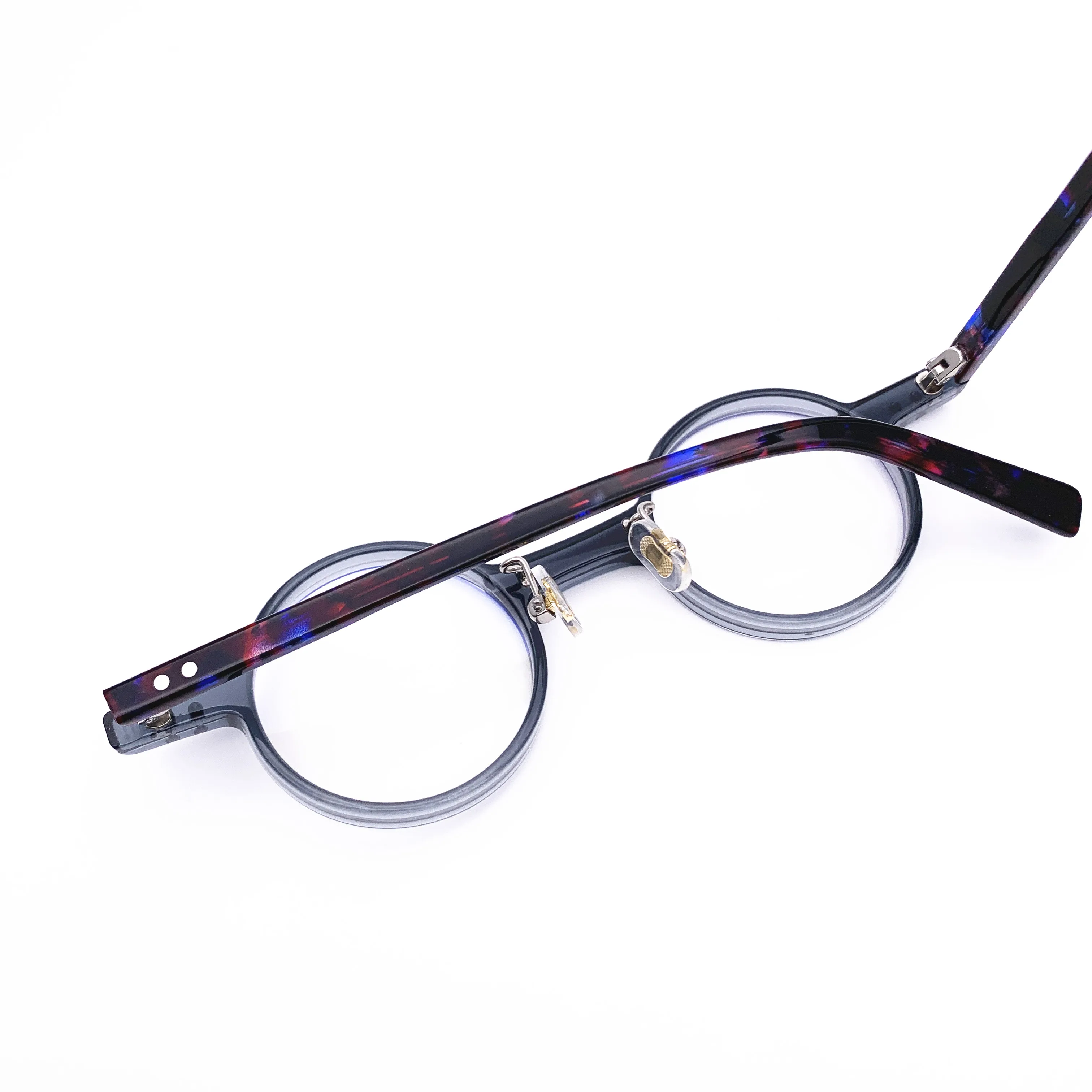 Belight Optical  Fancy Vintage Retro Acetate Mini Round Shape Transparent Tea Design Spectacle Frame Precription Lens HP238