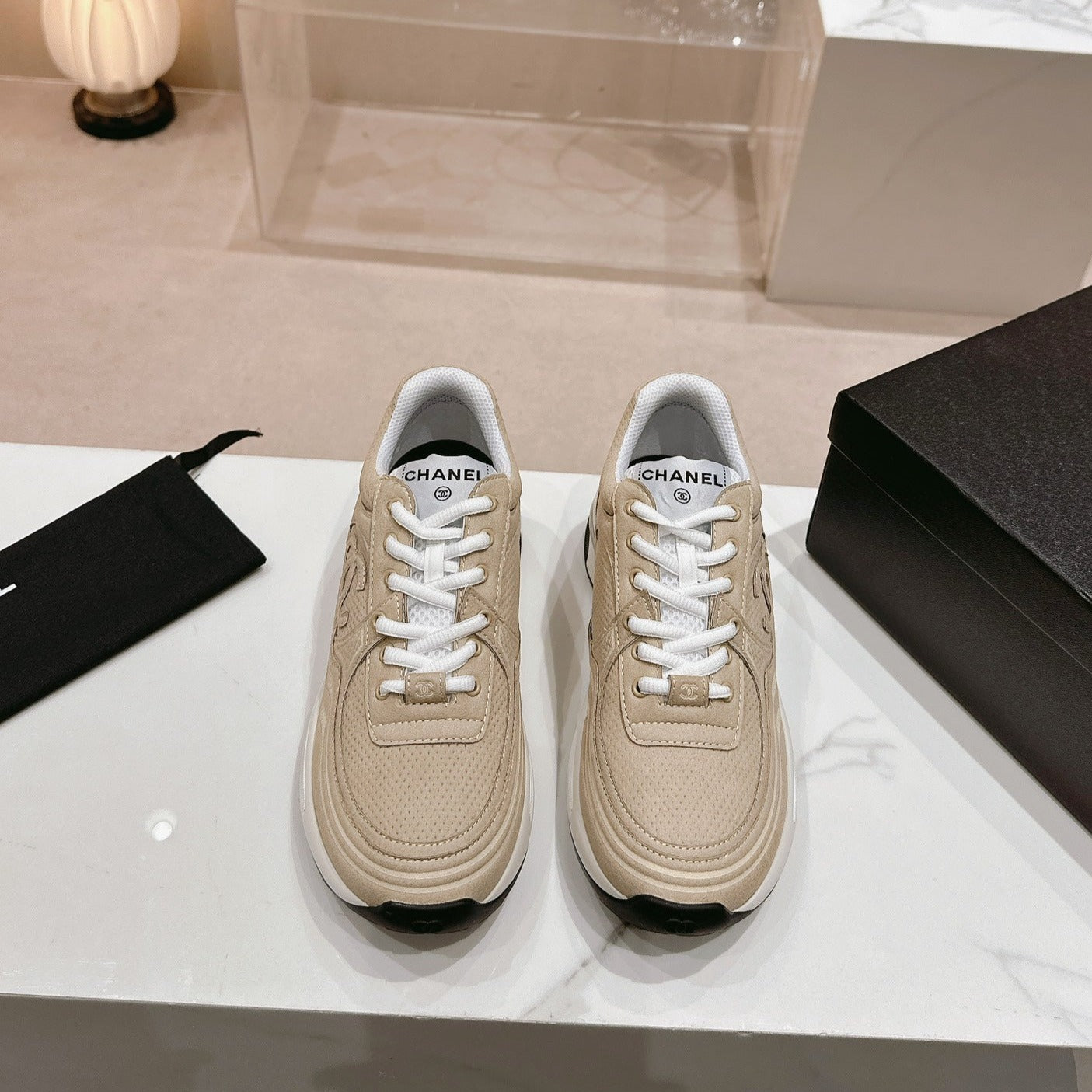 Women's Beige Cream Sneaker Breathable mesh、mysite、Cacoeks