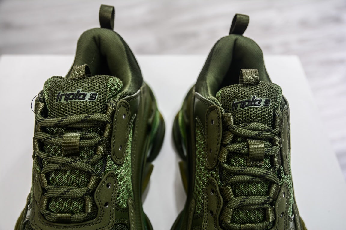 Balenciaga Triple S Clear Sole in Dark Green、mysite、Cacoeks