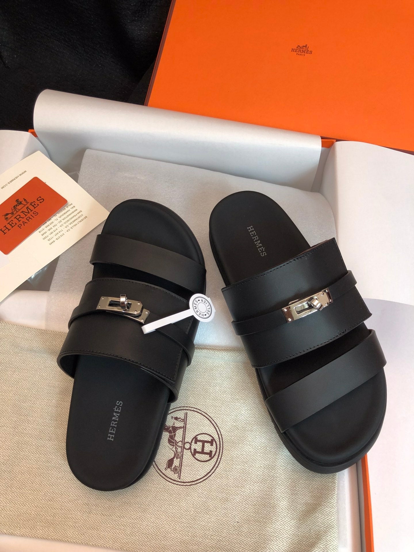 GABRIEL SANDAL MULE IN BLACK CALFSKIN、mysite、Cacoeks