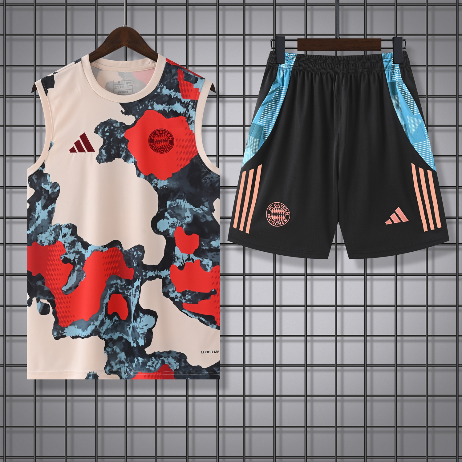 UltraTrikot-Bayern Munich 24-25 Pre-Match Vest Training Set - CamouflageTop & Black Shorts
