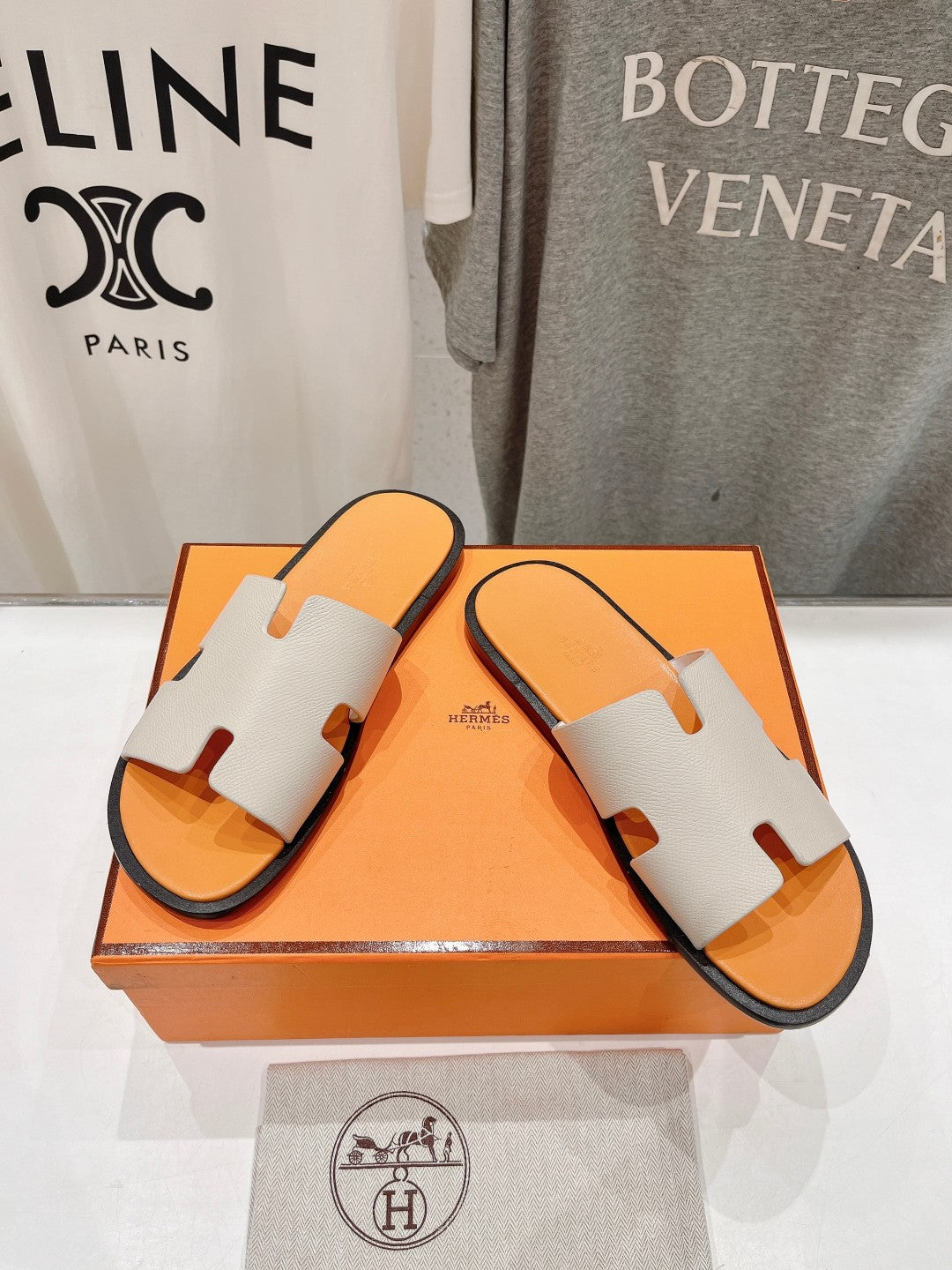 IZMIR SANDAL CREAM WHITE MIX LIGHT ORANGE LAMBSKIN、mysite、Cacoeks