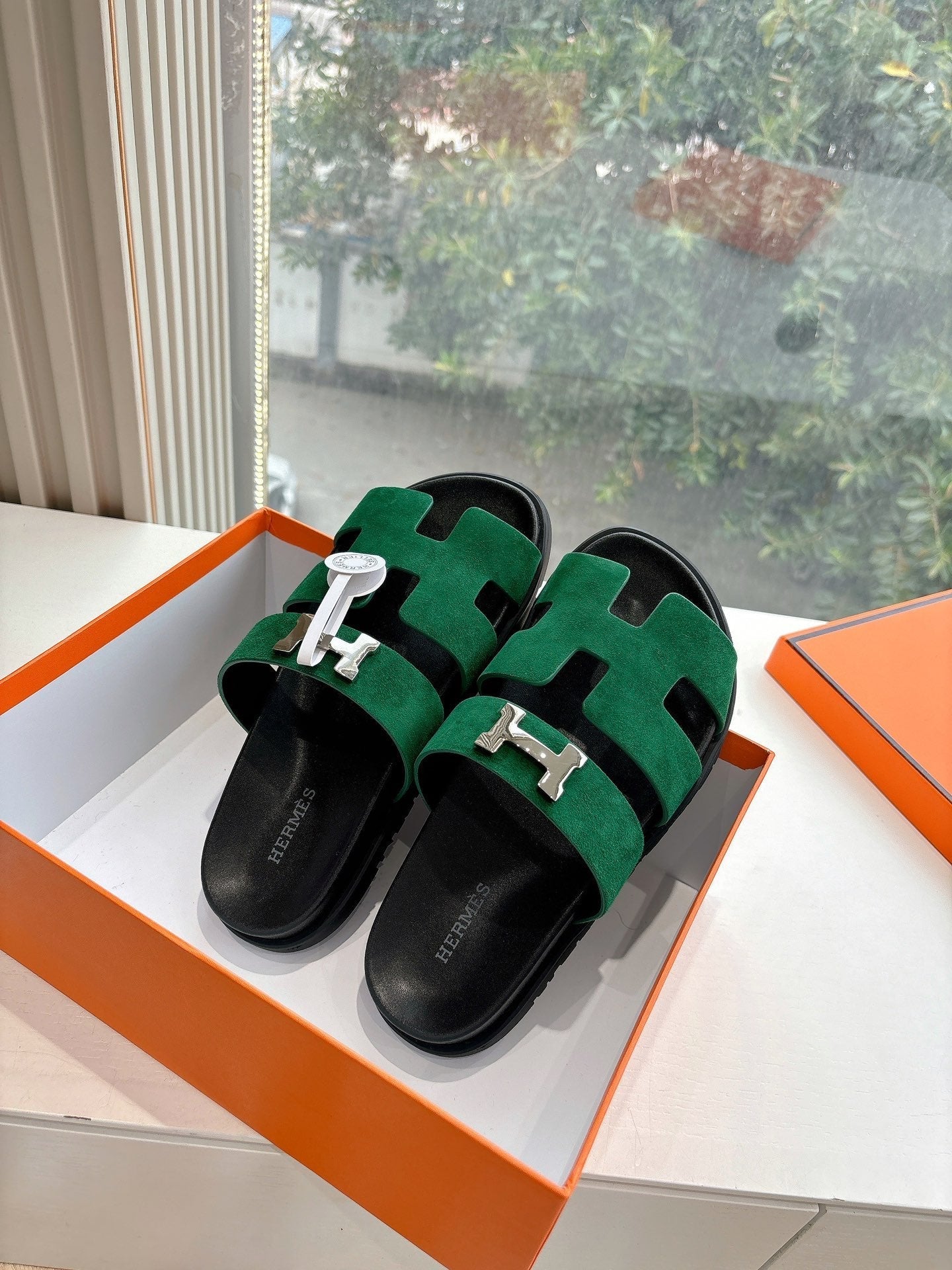 CHYPRE SANDAL IN PINE GREEN SUEDE、mysite、Cacoeks